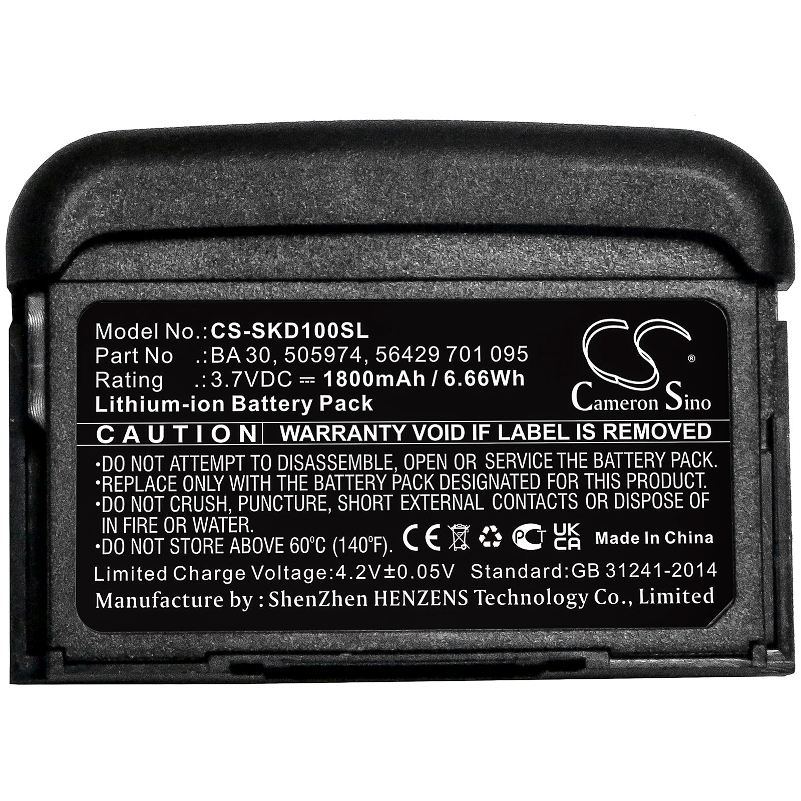 Li-Polymer Battery fits Sennheiser, Avx Bodypack Transmitter, Avx Sk Bodypack Transmitters 3.7V, 1800mAh Stage Monitor System Cameron Sino Technology Limited