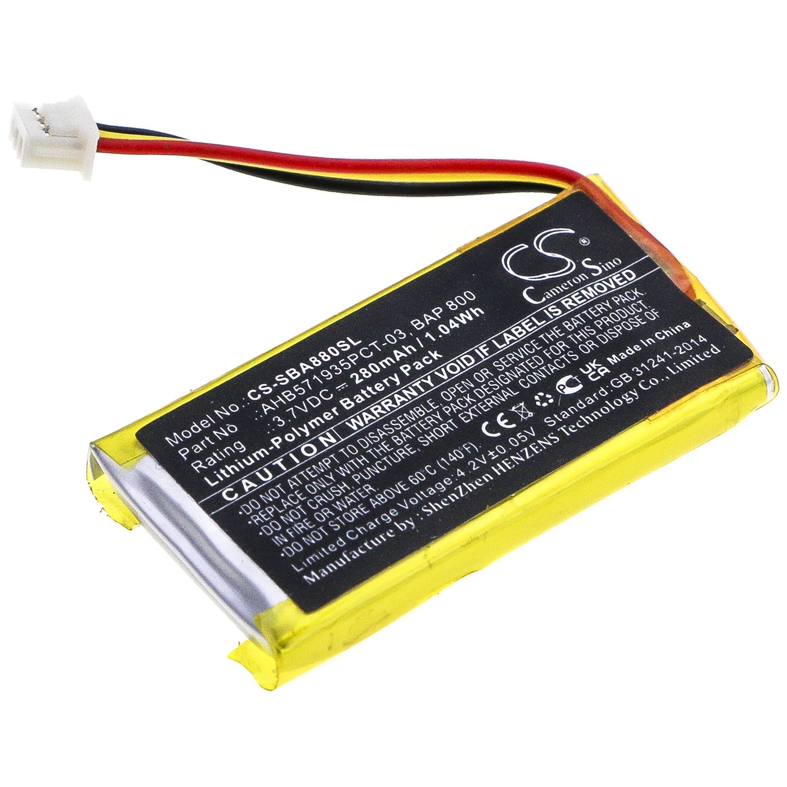 Li-Polymer Battery fits Sennheiser, Flex 5000, Rs 5000, Set 880 3.7V, 280mAh Wireless Headset Cameron Sino Technology Limited