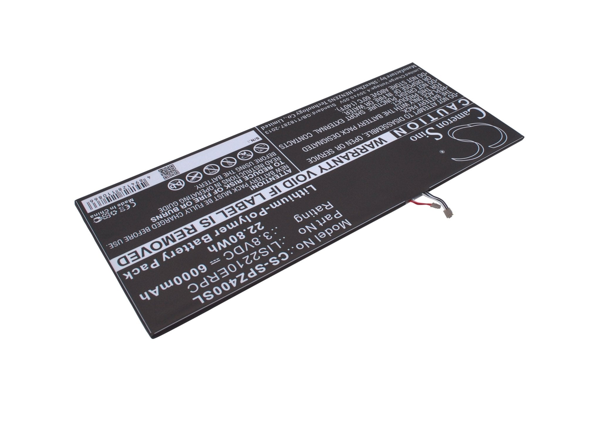 Li-Polymer Battery fits Sony, Sgp771, Xperia Z4 Tablet Sgp712 3.8V, 6000mAh Tablet Cameron Sino Technology Limited