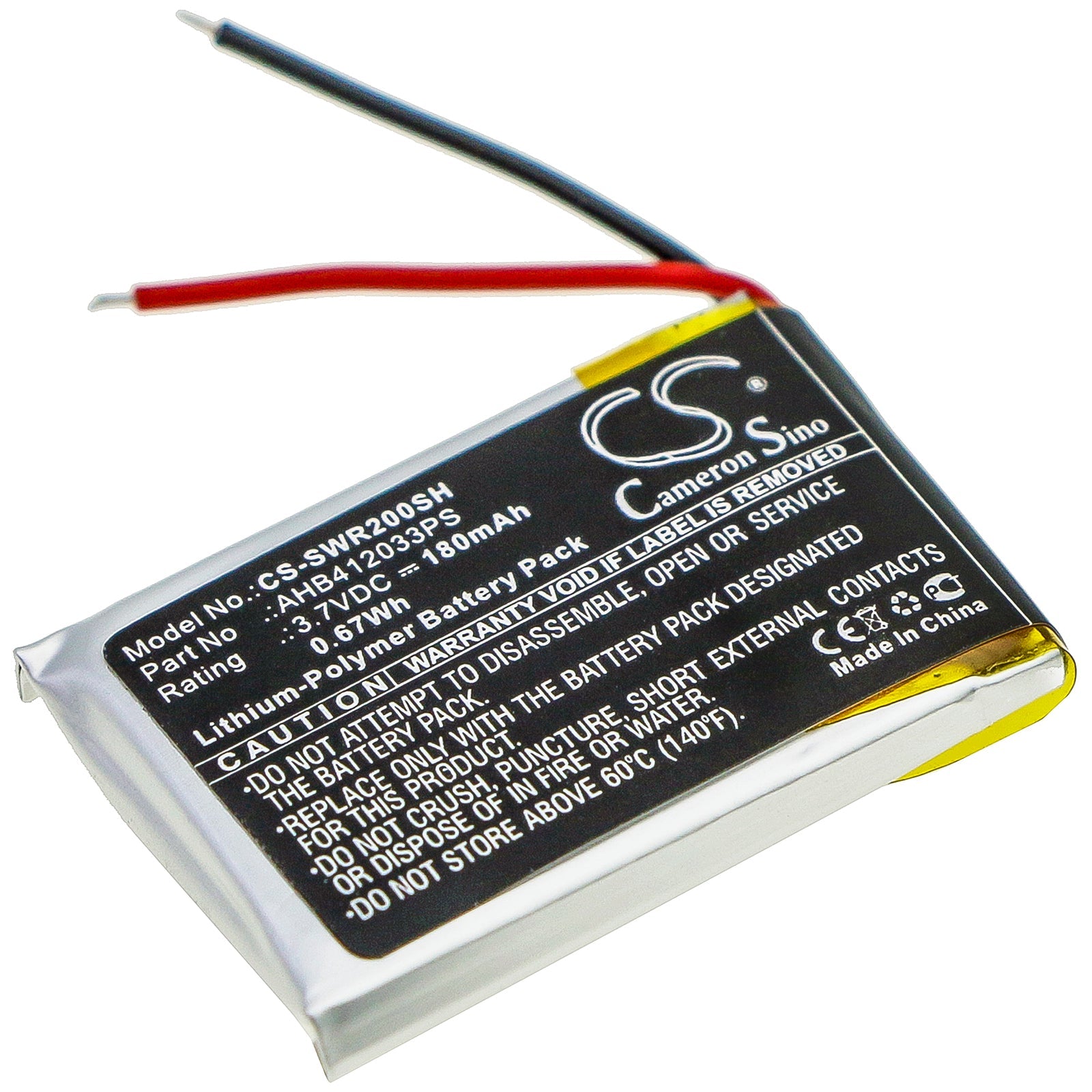 Li-Polymer Battery fits Sony, Smartwatch 2, Sw2 3.7V, 180mAh Smartwatch Cameron Sino Technology Limited