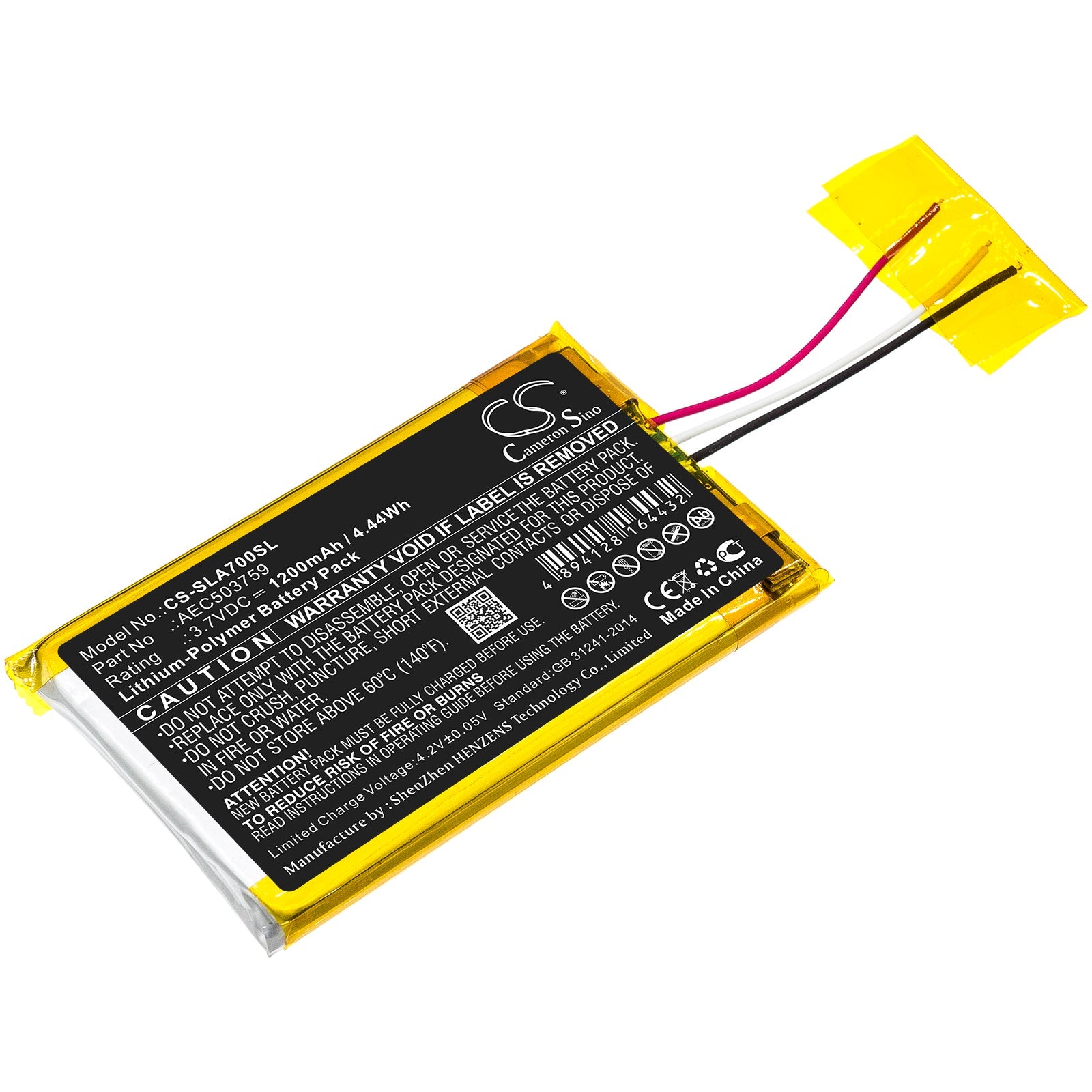 Li-Polymer Battery fits Steelseries, Arctis 7 3.7V, 1200mAh Wireless Headset Cameron Sino Technology Limited