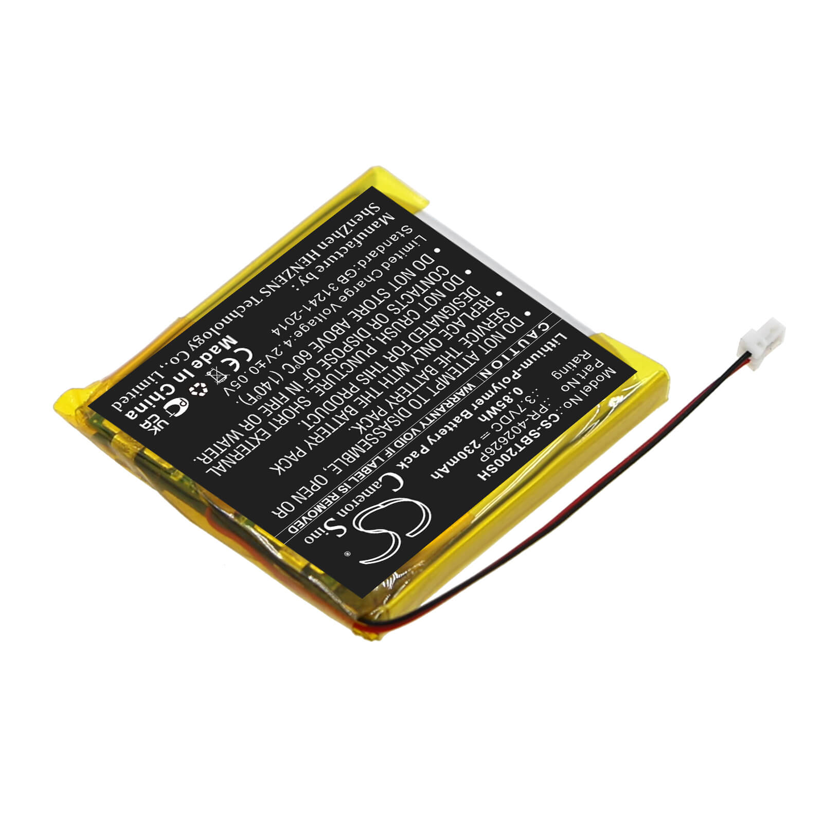 Li-Polymer Battery fits Suunto, Spartan Trainer, Spartan Trainer Wrist Heart Ra 3.7V, 230mAh / 0.85Wh Smartwatch Cameron Sino Technology Limited