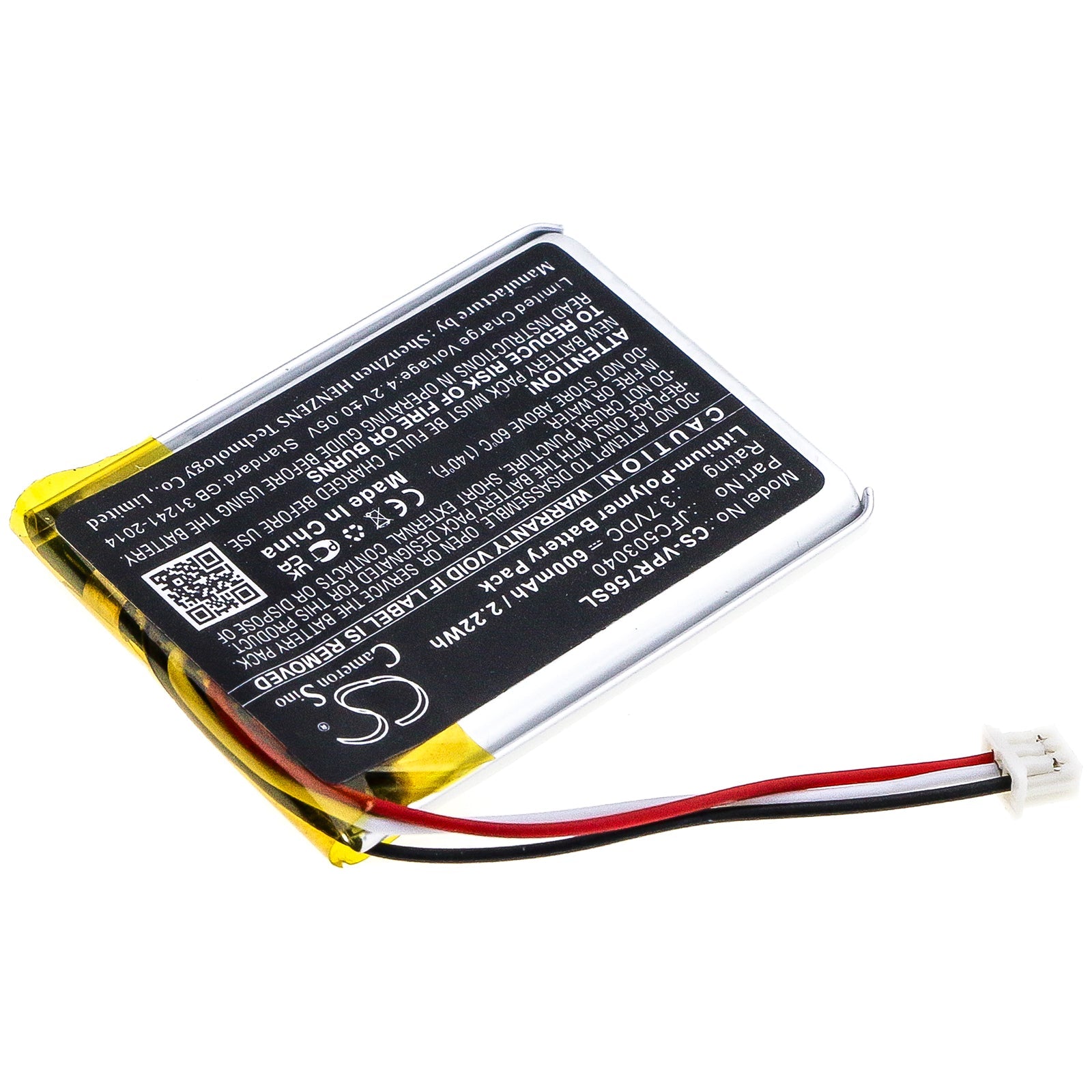 Li-Polymer Battery fits Viper, 3706v, 3806v, 4606v 3.7V, 600mAh Remote Start and Entry Systems Cameron Sino Technology Limited