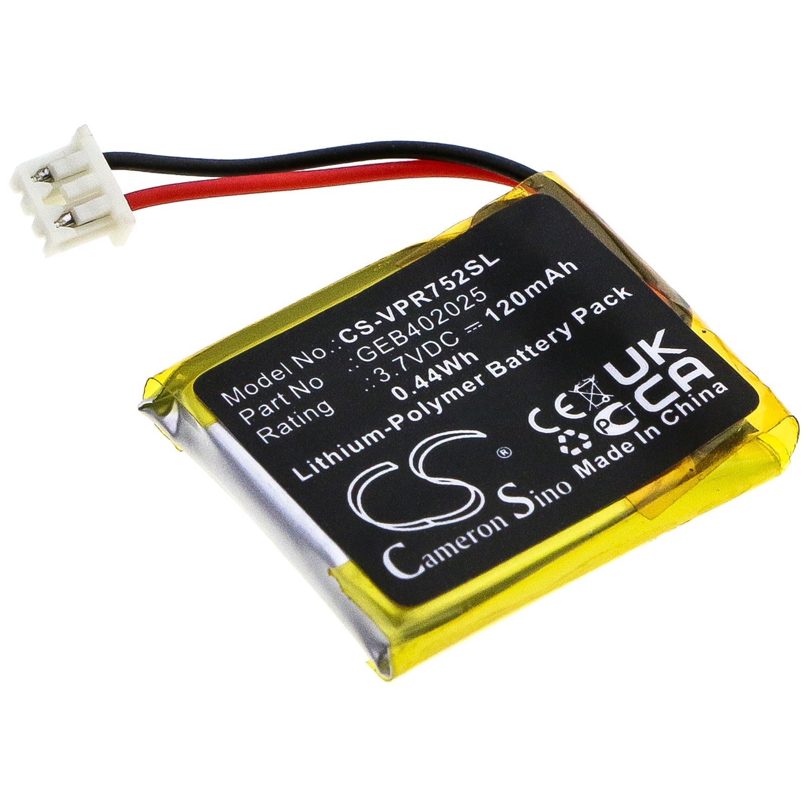 Li-Polymer Battery fits Viper, 7351p, 7351v, 7351x 3.7V, 120mAh Remote Start and Entry Systems Cameron Sino Technology Limited