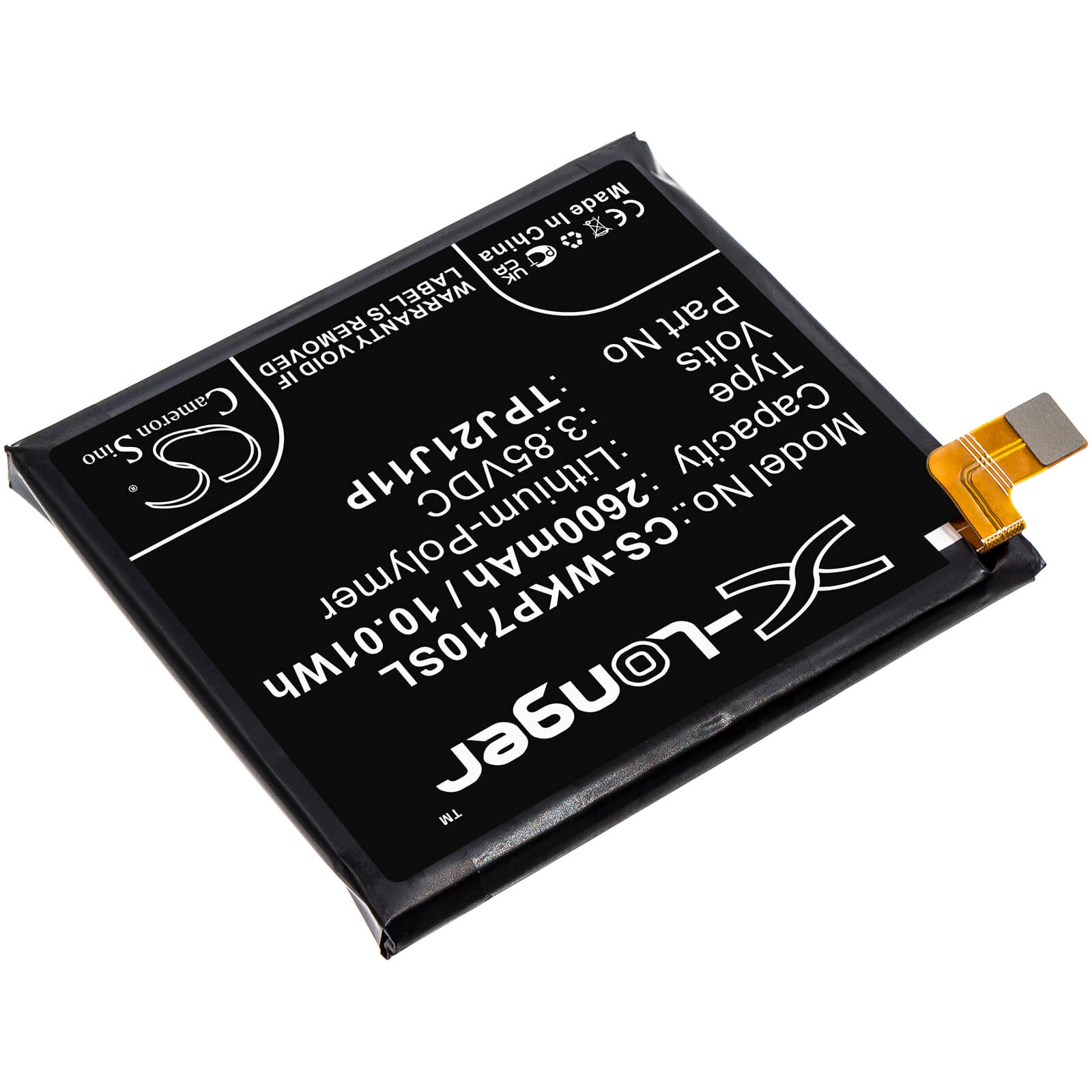 Li - Polymer Battery fits Wiko, P710, Rakuten Hand 3.85V, 2600mAh / 10.01Wh - Batterybuyer.ca