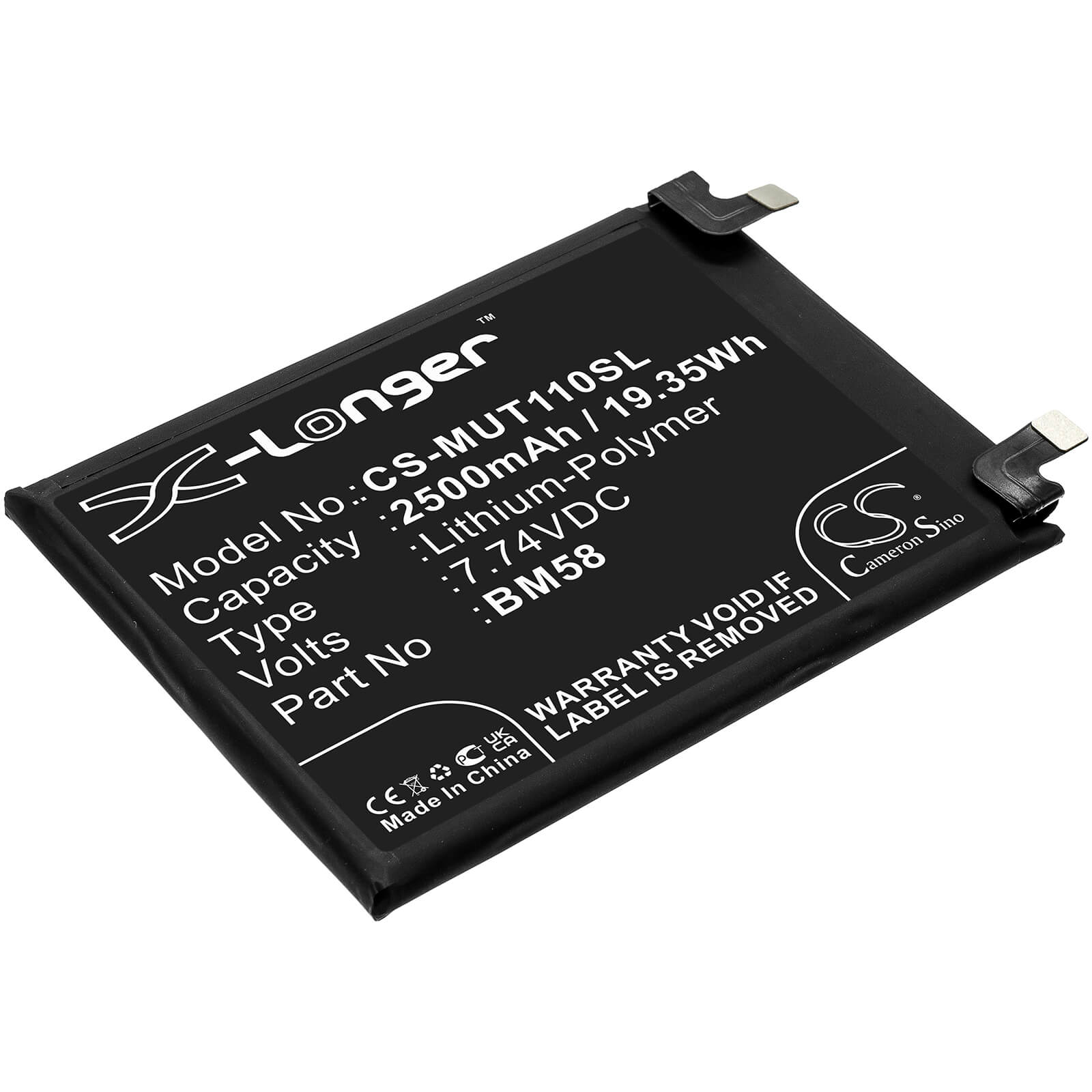 Li-Polymer Battery fits Xiaomi, 2107113sg, Mi 11t Pro 5g 7.74V, 2500mAh / 19.35Wh Mobile & SmartPhone Cameron Sino Technology Limited