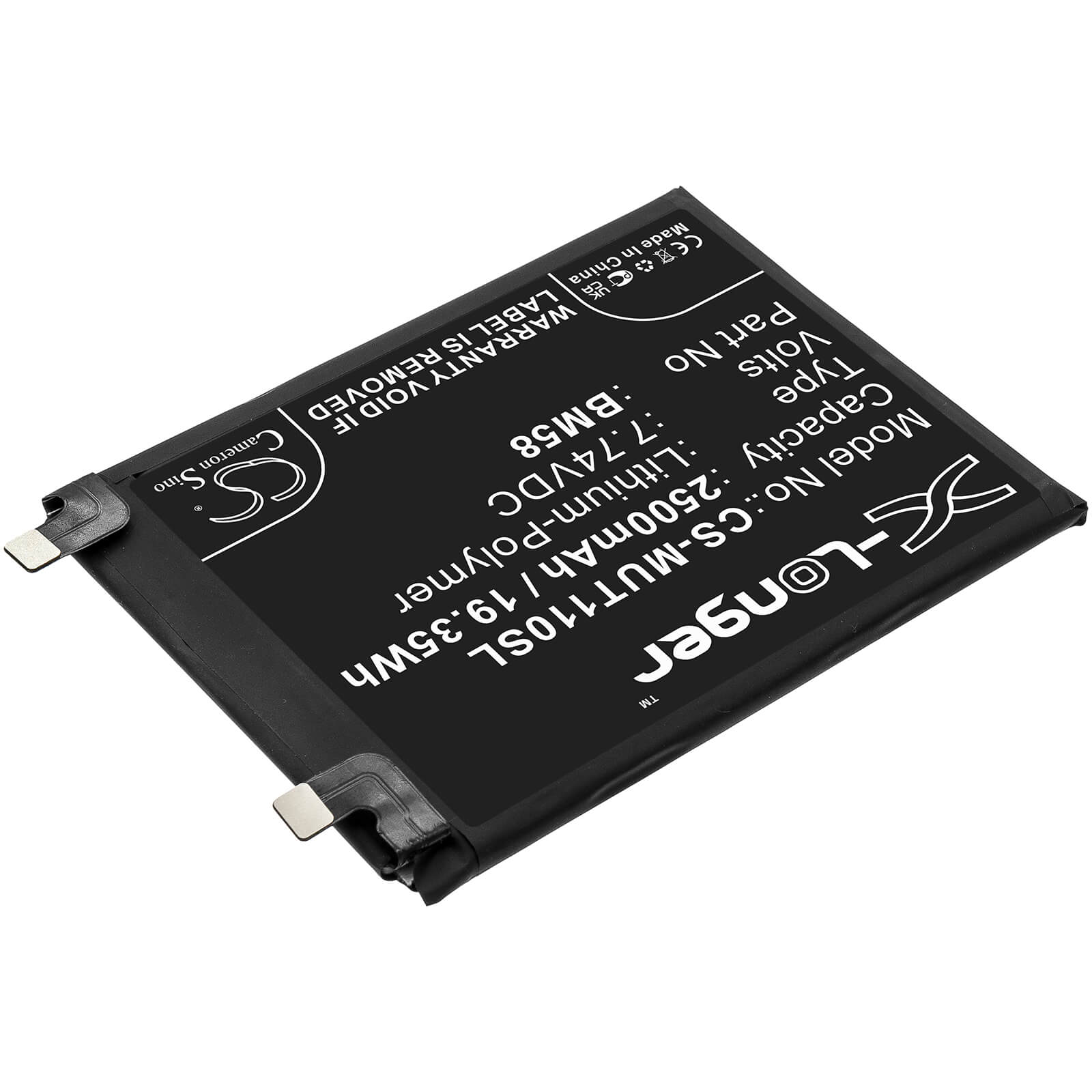 Li-Polymer Battery fits Xiaomi, 2107113sg, Mi 11t Pro 5g 7.74V, 2500mAh / 19.35Wh Mobile & SmartPhone Cameron Sino Technology Limited