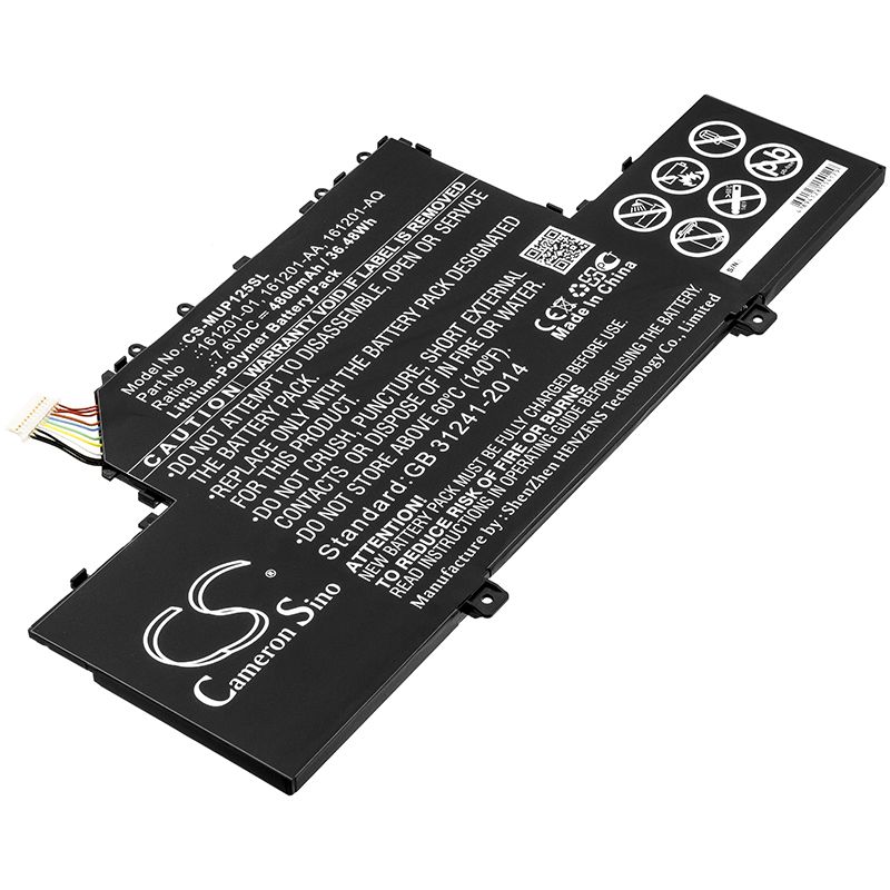 Li-Polymer Battery fits Xiaomi, Air 12.5, R10b01w 7.6V, 4800mAh Tablet Cameron Sino Technology Limited