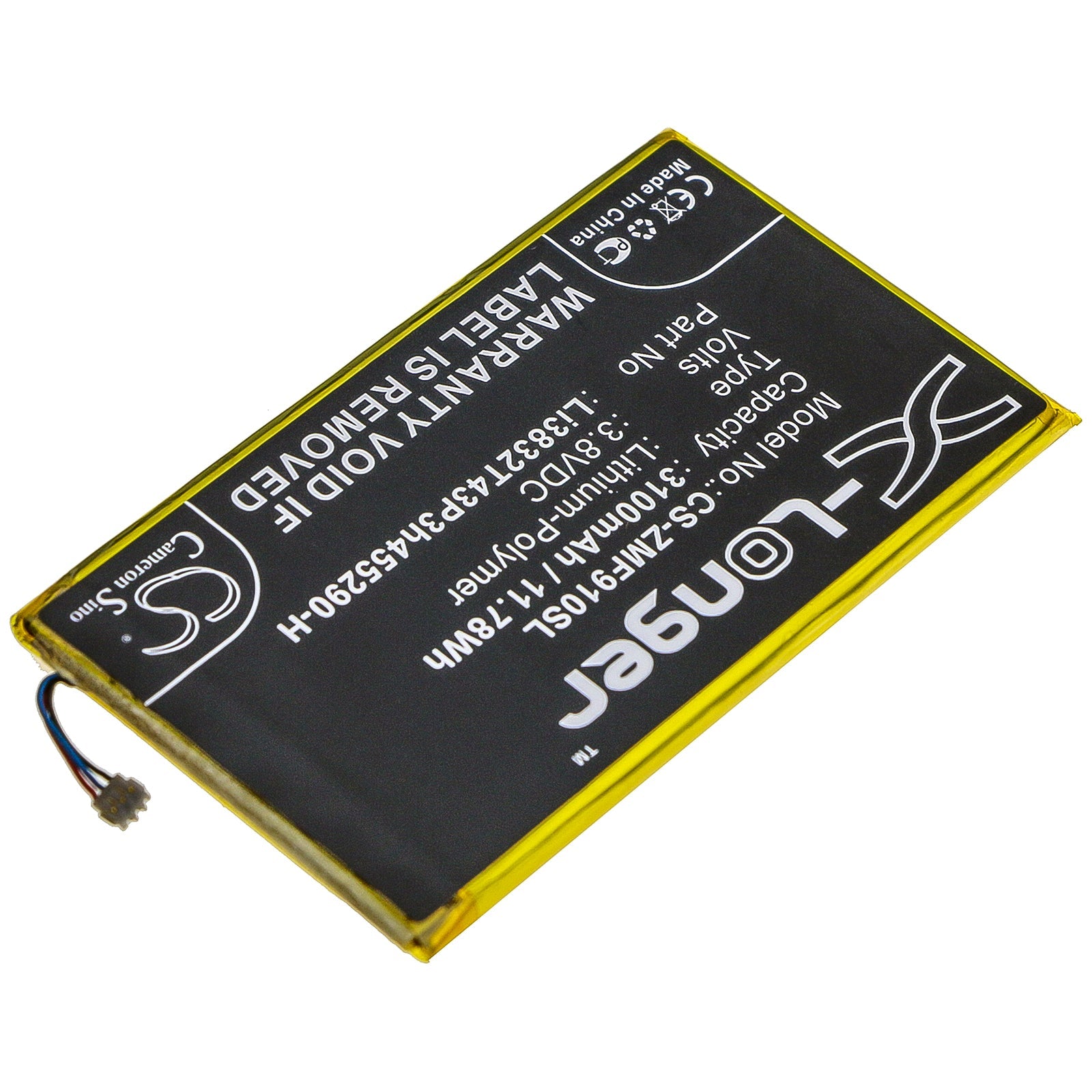 Li-Polymer Battery fits Zte, Mf900 3.8V, 3100mAh Hotspot Cameron Sino Technology Limited