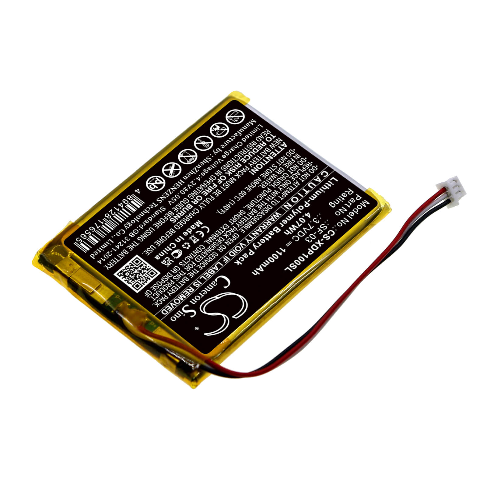 Li-Polymer DAB Battery fits Sony, Xdr-p1dbp 3.7V, 1100mAh / 4.07Wh DAB Digital Cameron Sino Technology Limited