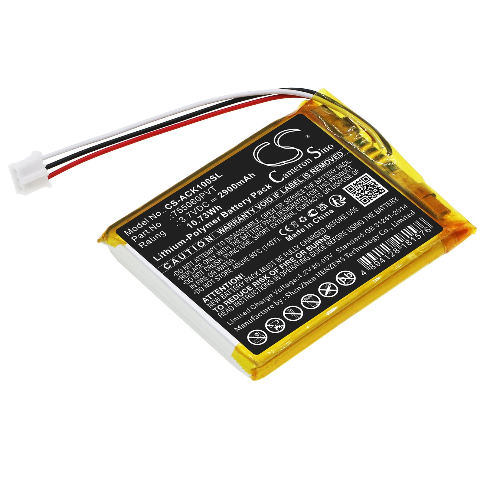 Li-Polymer, Diagnostic Scanner Battery fits Autokeysprotool Ck-100, 3.7V, 2900mAh Diagnostic Scanner Cameron Sino Technology Limited
