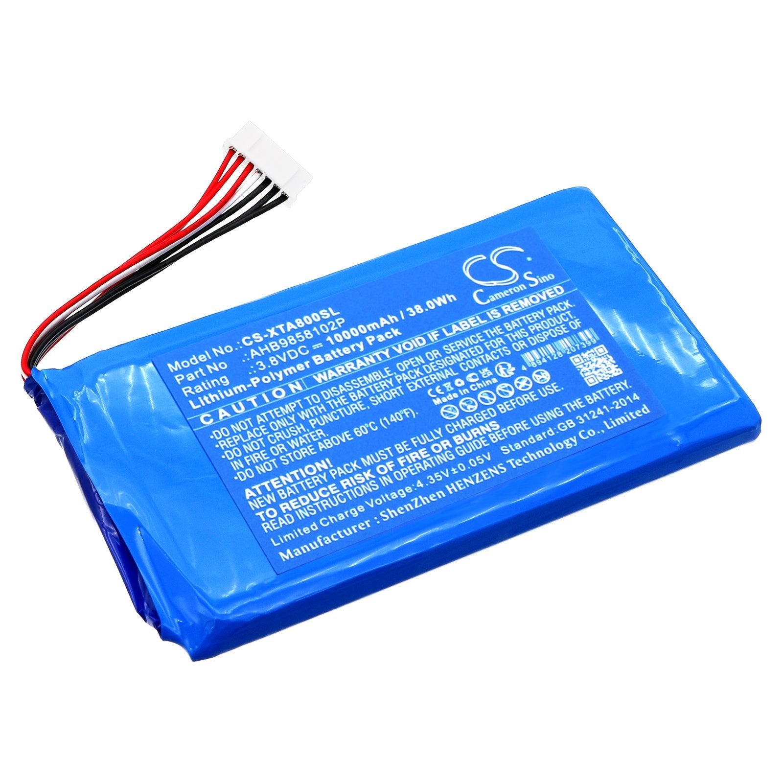 Li-Polymer, Diagnostic Scanner Battery fits Xtool A80 H6, A80 Pro Full System Car Scan T, 3.8V, 10000mAh Diagnostic Scanner Cameron Sino Technology Limited