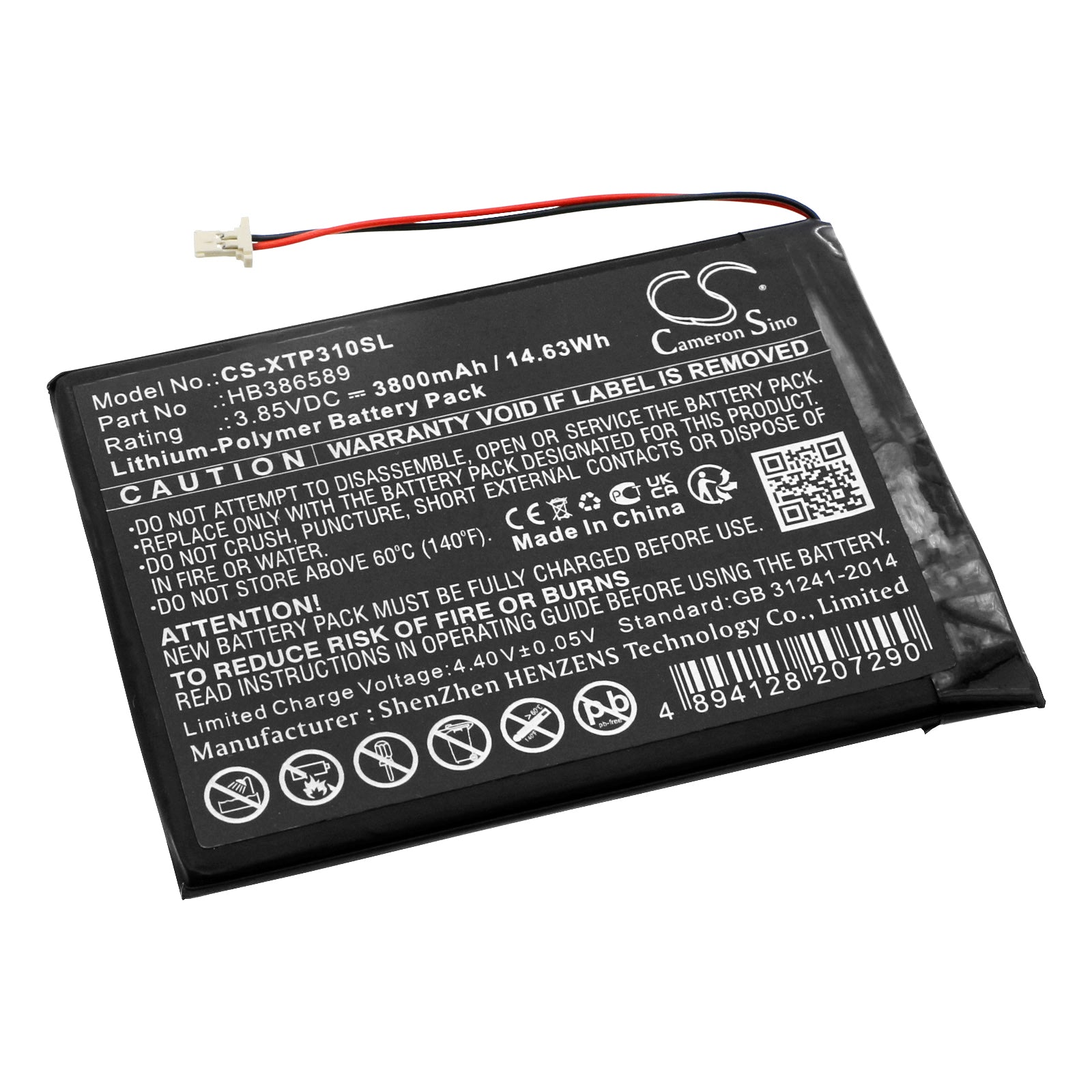 Li-Polymer, Diagnostic Scanner Battery fits Xtool Autopropad Lite, Autopropad Lite Version Auto K, 3.85V, 3800mAh Diagnostic Scanner Cameron Sino Technology Limited