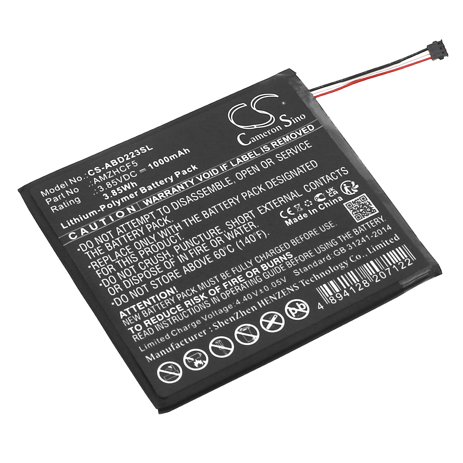 Li-Polymer, E-book, E-reader Battery fits Amazon C2v2l3, Kindle 11th 2022, 3.85V, 1000mAh E-book, E-reader Cameron Sino Technology Limited