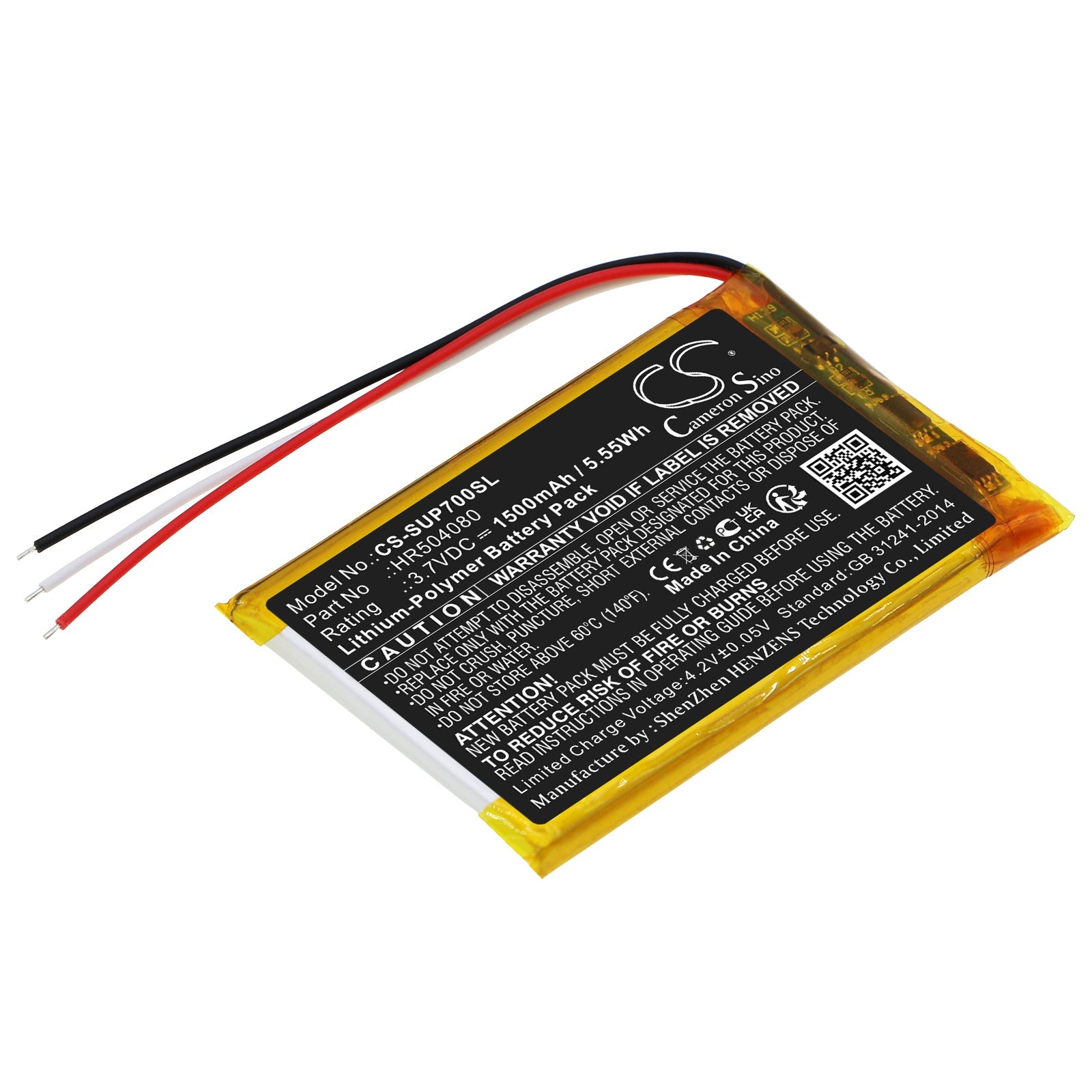 Li-Polymer, GPS, Navigator Battery fits Serioux Upq700, Urban Pilot Upq700, 3.7V, 1500mAh GPS, Navigator Cameron Sino Technology Limited