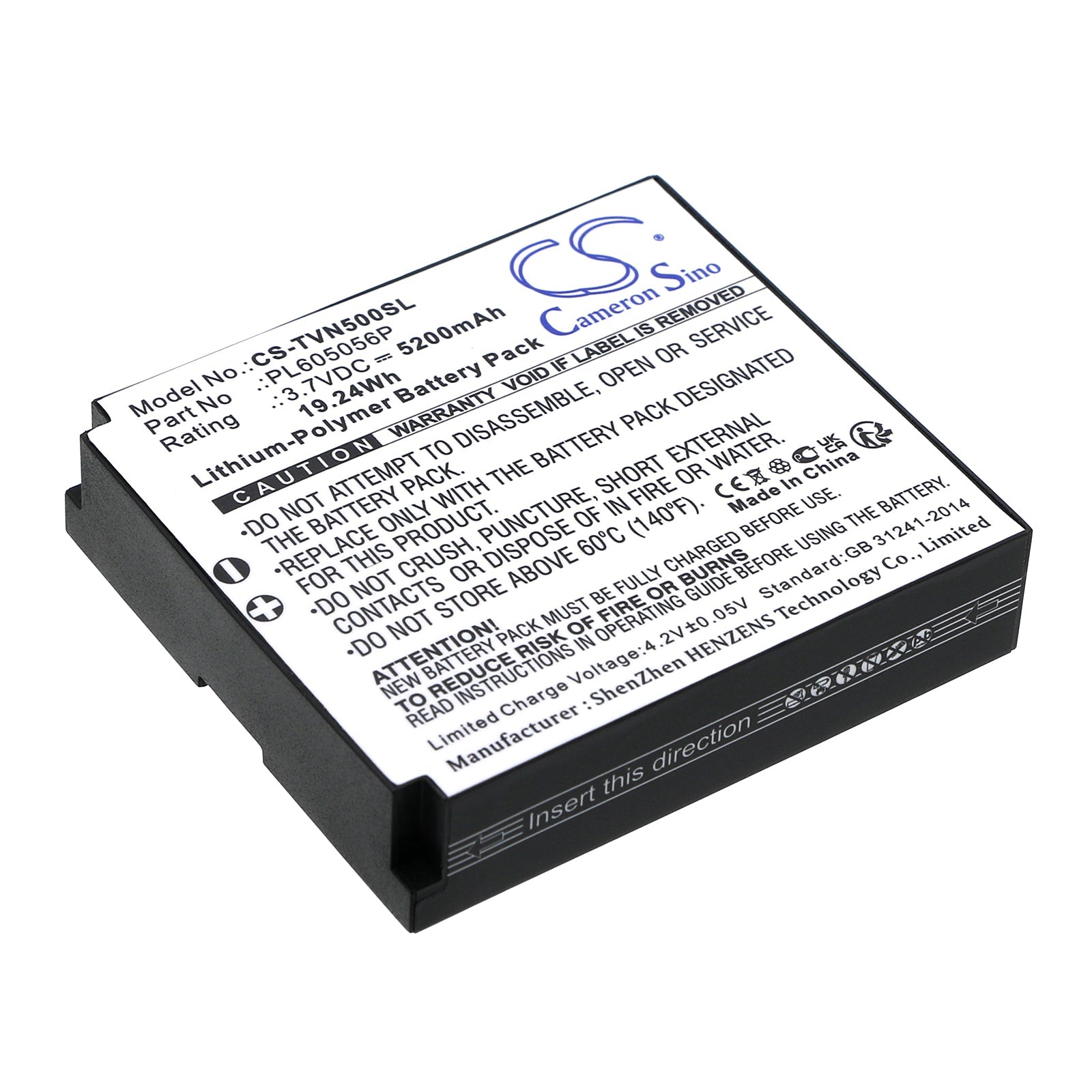 Li-Polymer, GPS, Navigator Battery fits Twonav Aventura, Aventura 500, 3.7V, 5200mAh GPS, Navigator Cameron Sino Technology Limited