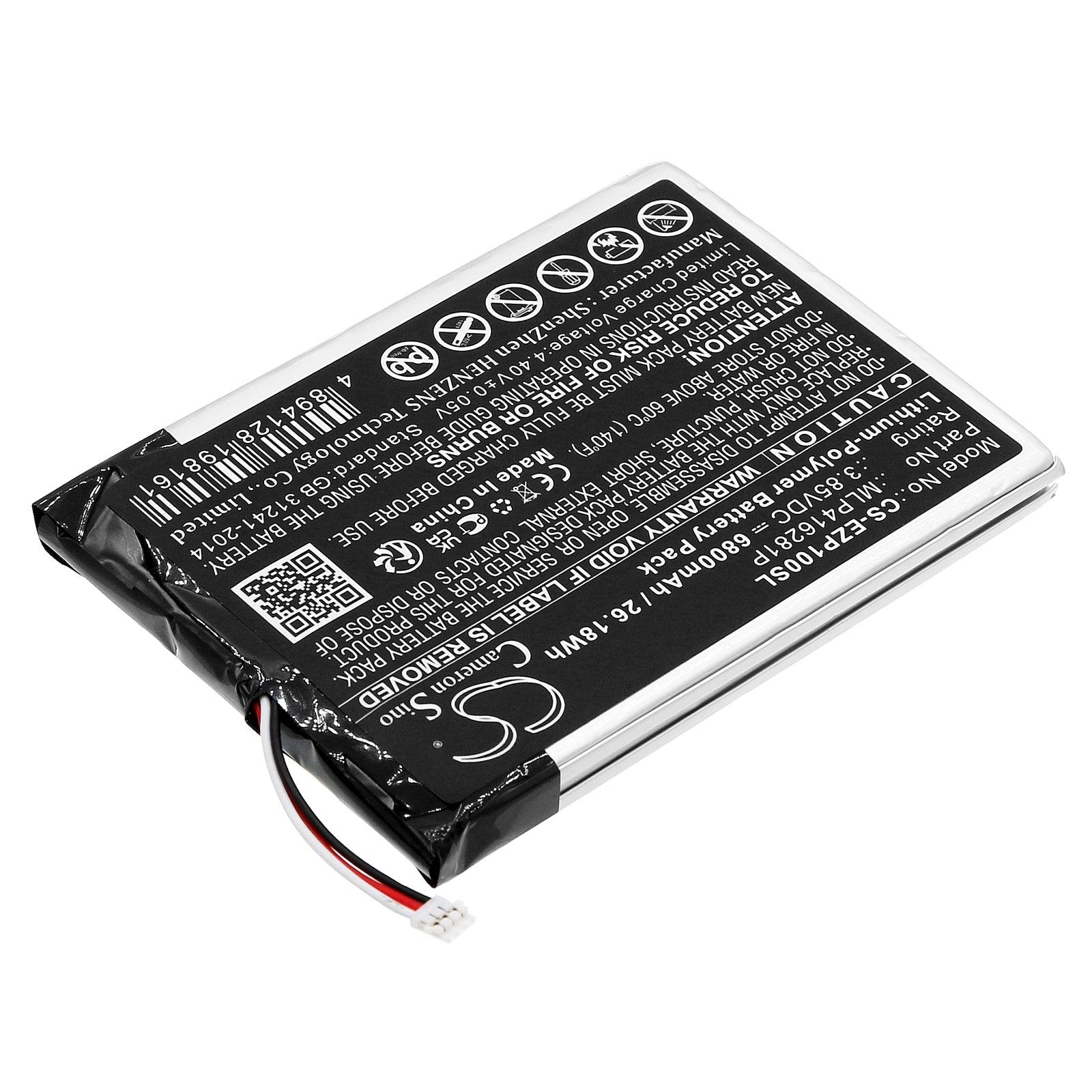 Li-Polymer, Home Security Camera Battery fits Ezviz Dp1s, 3.85V, 6800mAh Home Security Camera Cameron Sino Technology Limited