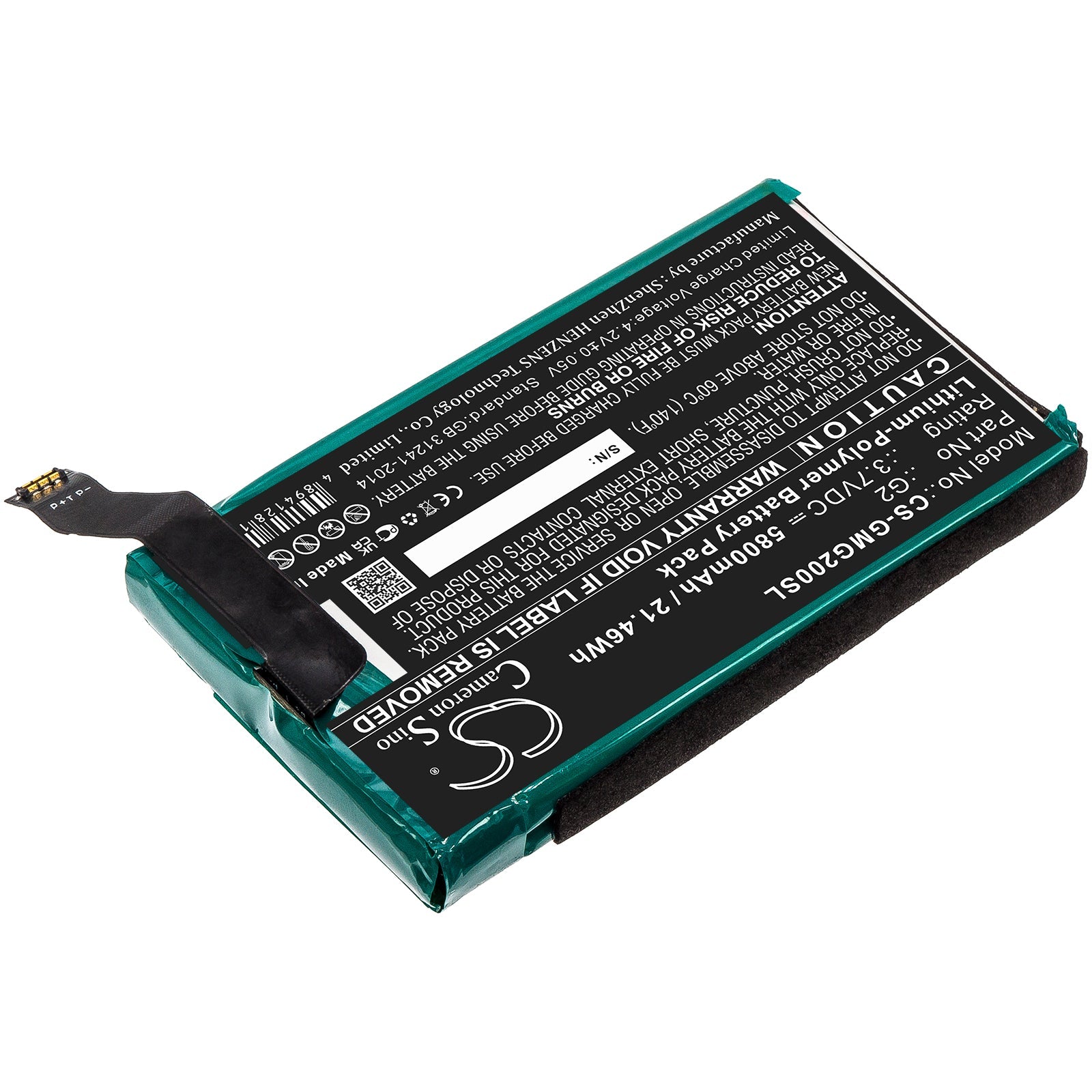 Li-Polymer, Hotspot Battery fits Glocalme G2, 3.7V, 5800mAh Hotspot Cameron Sino Technology Limited