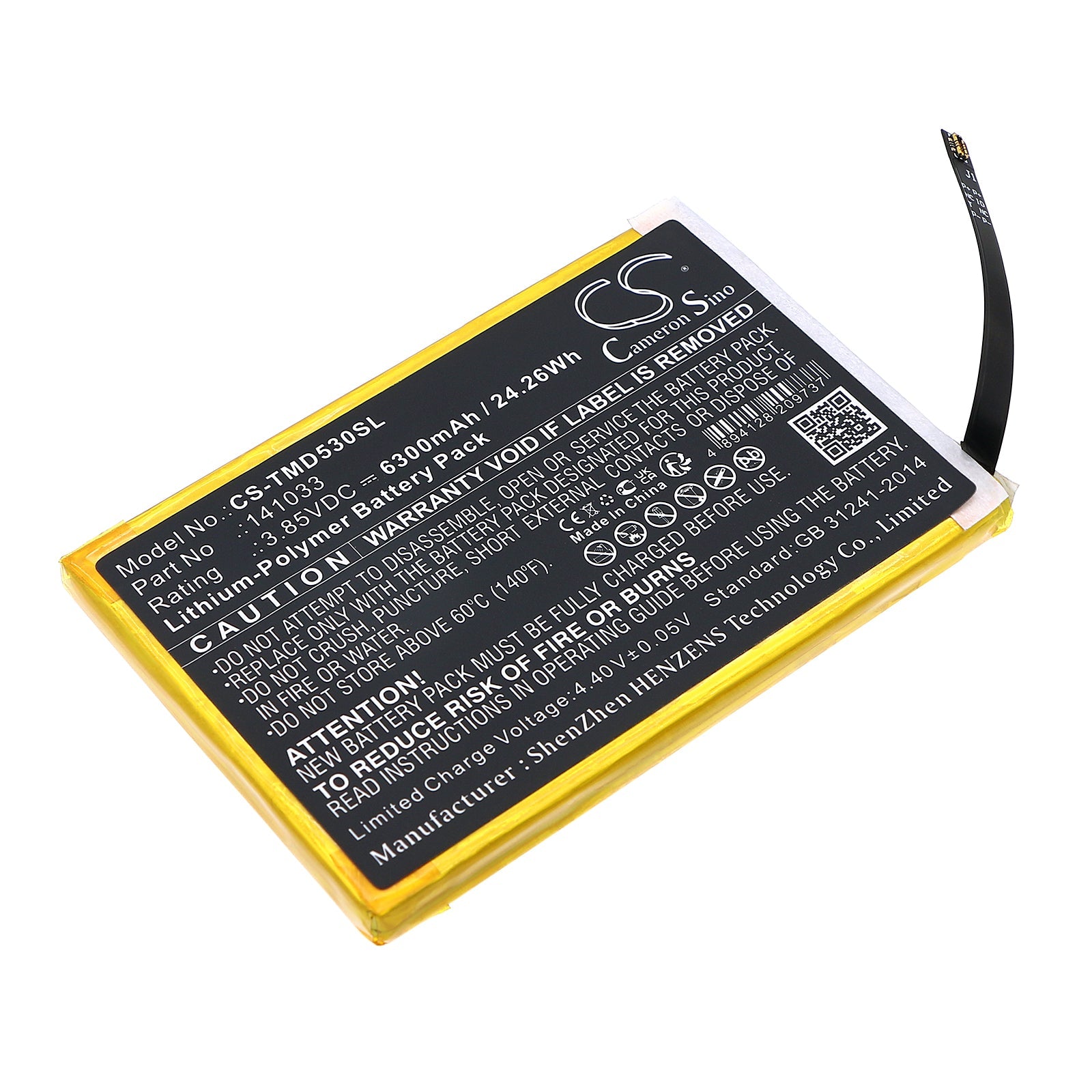 Li-Polymer, Hotspot Battery fits T-mobile D53, 3.85V, 6300mAh Hotspot Cameron Sino Technology Limited