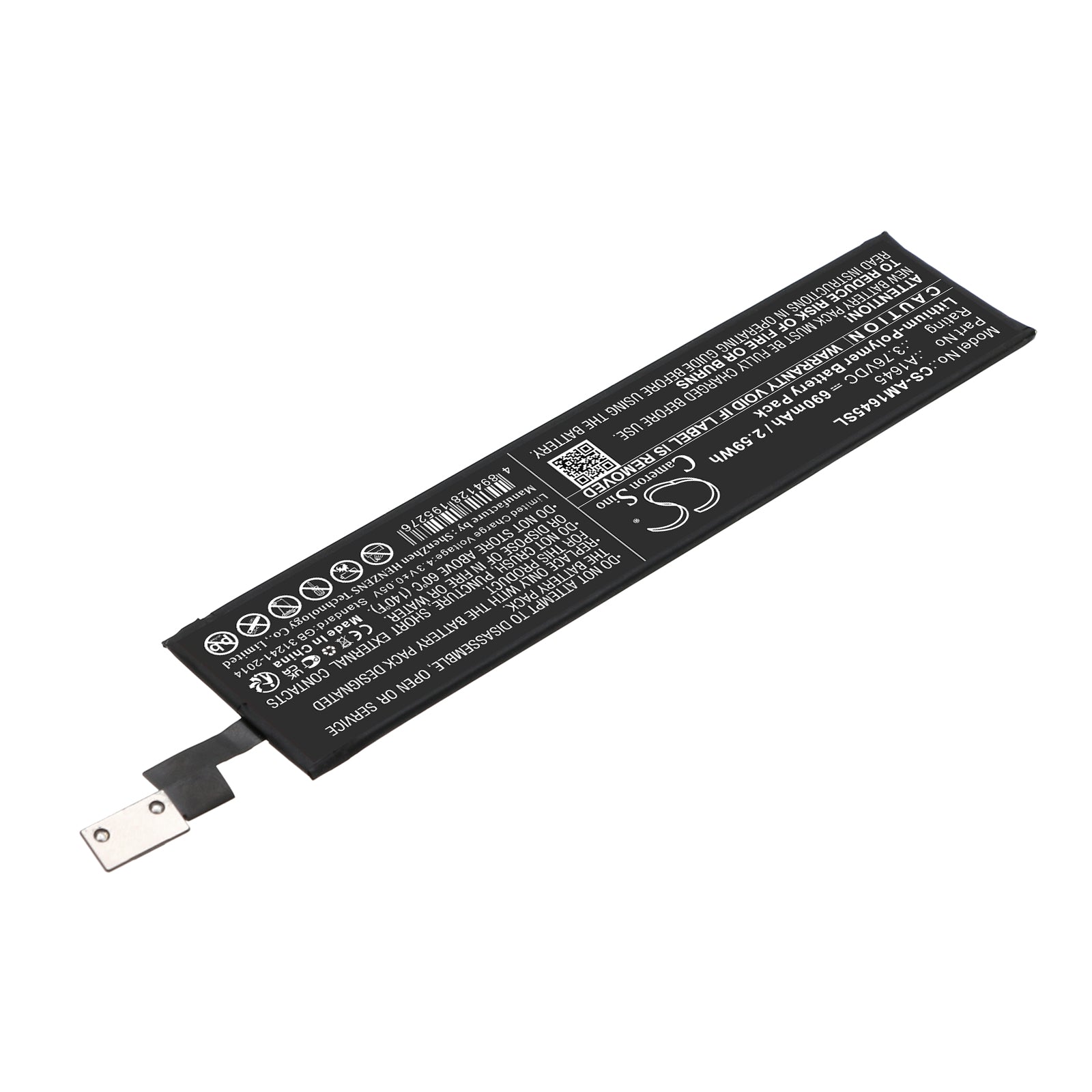 Li-Polymer, Keyboard,Mouse Battery fits Apple A1644, A1843, 3.76V, 690mAh Keyboard,Mouse Cameron Sino Technology Limited