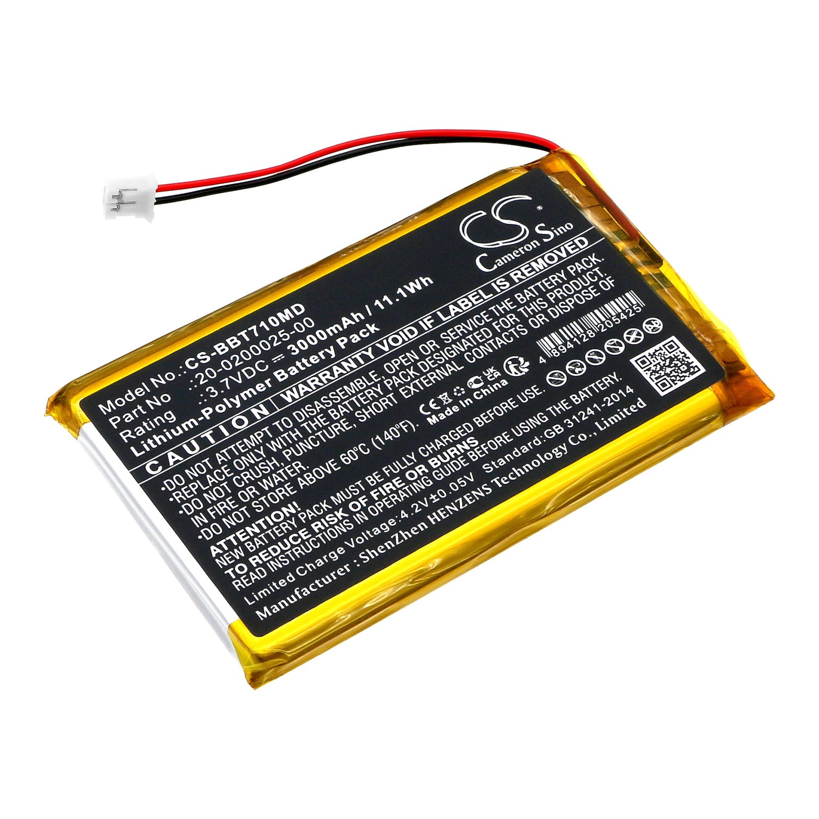 Li-Polymer, Medical Battery fits Bistos Bt-710 Pulse Oximeter, 3.7V, 3000mAh Medical Cameron Sino Technology Limited