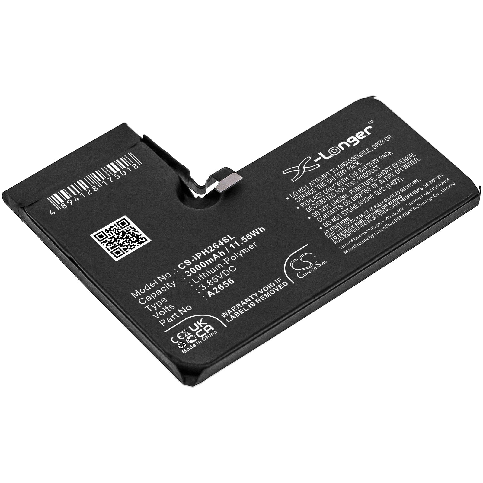 Li - Polymer, Mobile, SmartPhone Battery fits Apple A2640, Iphone 13 Pro, 3.85V, 3000mAh - Batterybuyer.ca