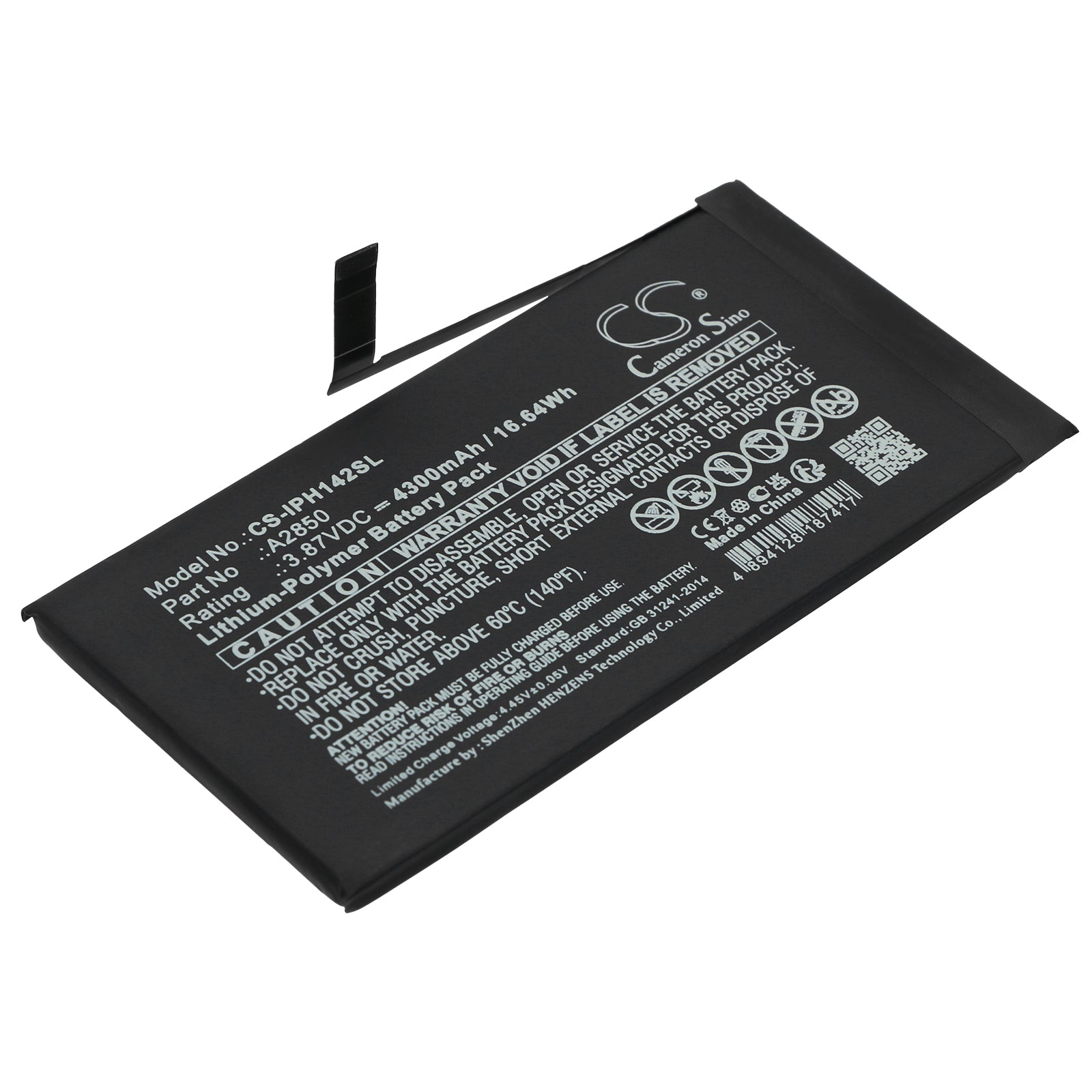 Li-Polymer, Mobile, SmartPhone Battery fits Apple Iphone 14 Plus, 3.87V, 4300mAh Mobile, SmartPhone Cameron Sino Technology Limited