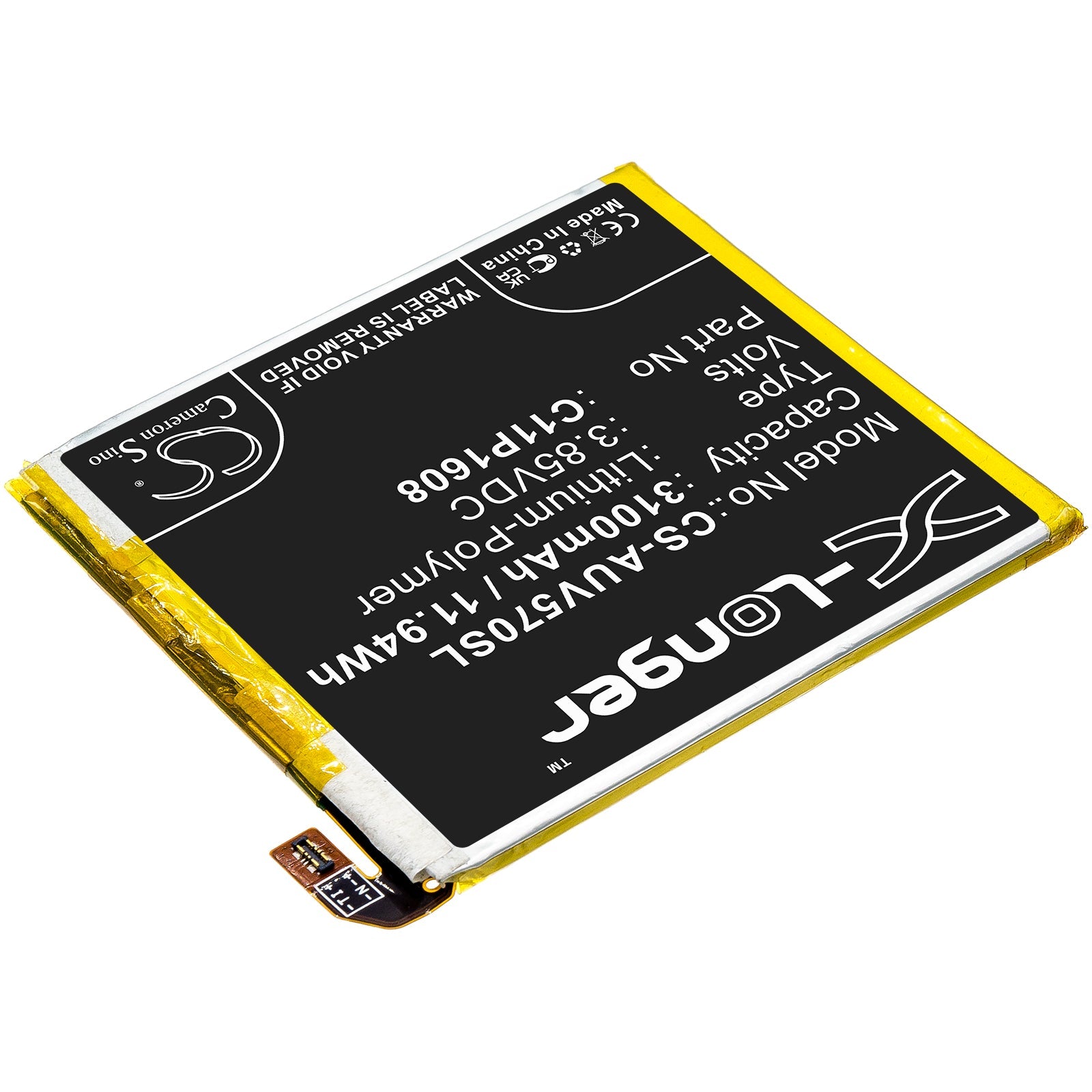 Li - Polymer, Mobile, SmartPhone Battery fits Asus A002a, V570kl, 3.85V, 3100mAh - Batterybuyer.ca