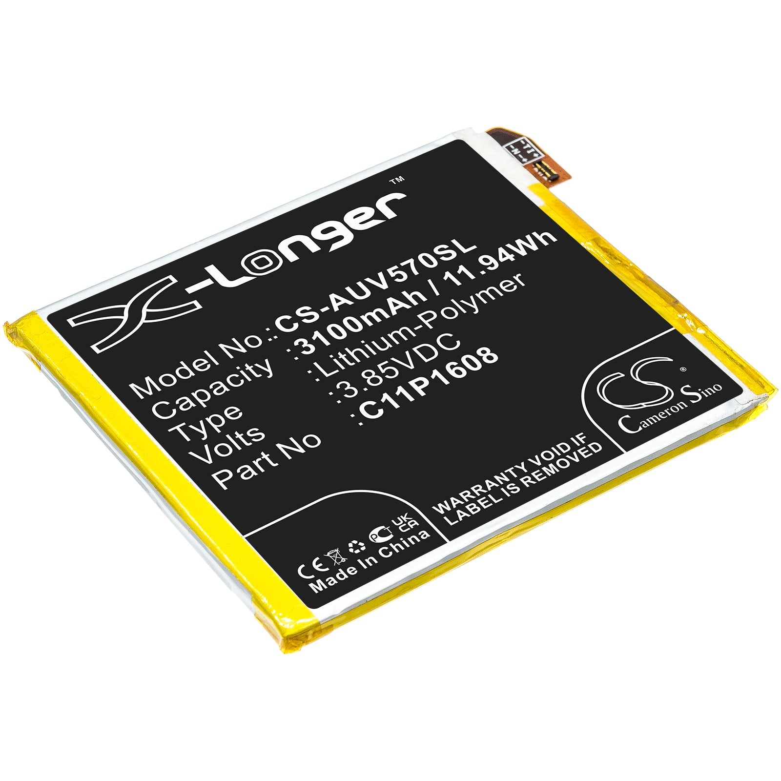 Li - Polymer, Mobile, SmartPhone Battery fits Asus A002a, V570kl, 3.85V, 3100mAh - Batterybuyer.ca