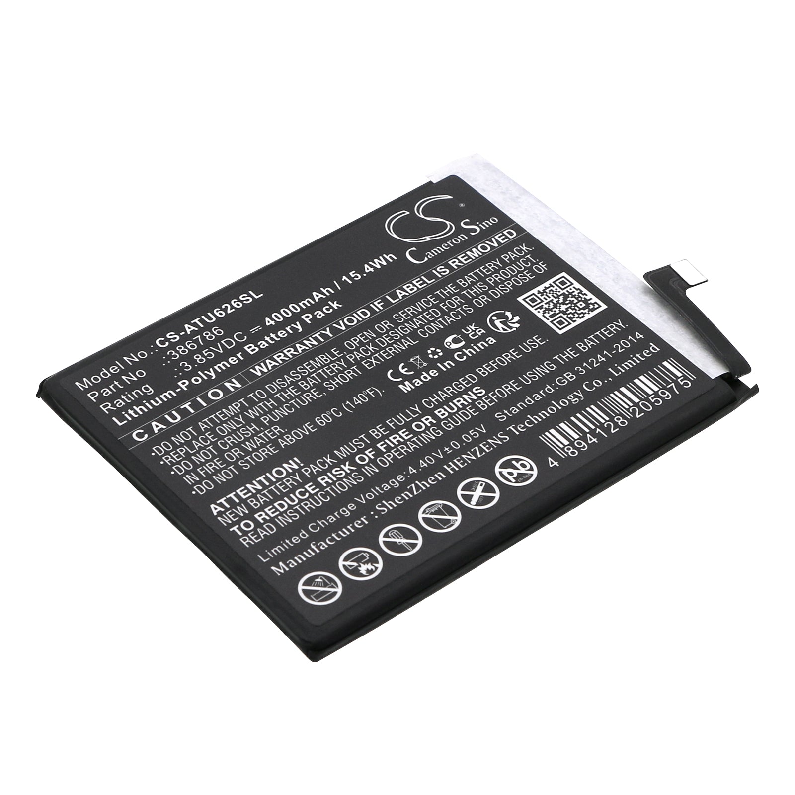 Li-Polymer, Mobile, SmartPhone Battery fits At&t Maestro 3, Motivate Max, 3.85V, 4000mAh Mobile, SmartPhone Cameron Sino Technology Limited