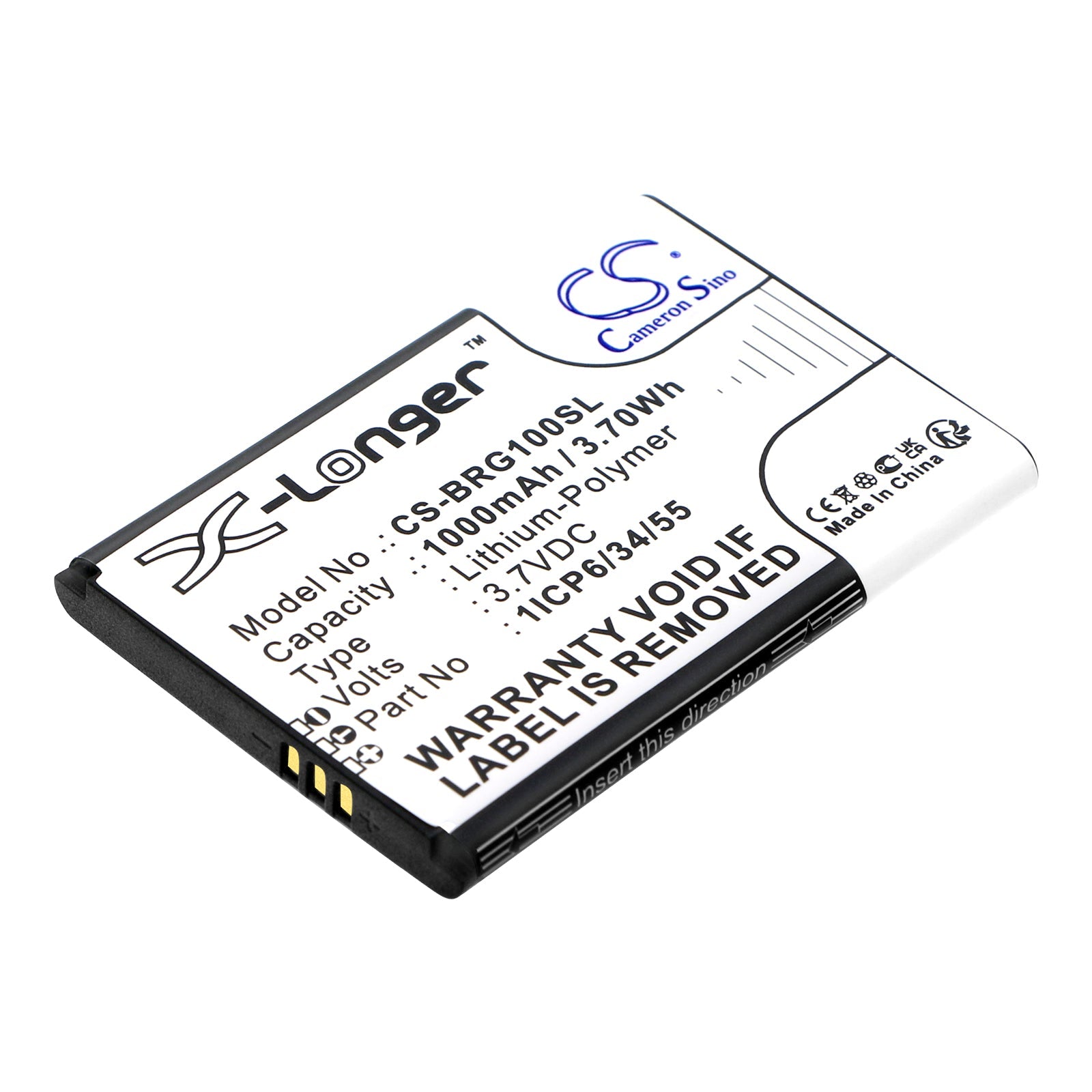 Li - Polymer, Mobile, SmartPhone Battery fits Brondi Amico Gentile, 3.7V, 1000mAh - Batterybuyer.ca