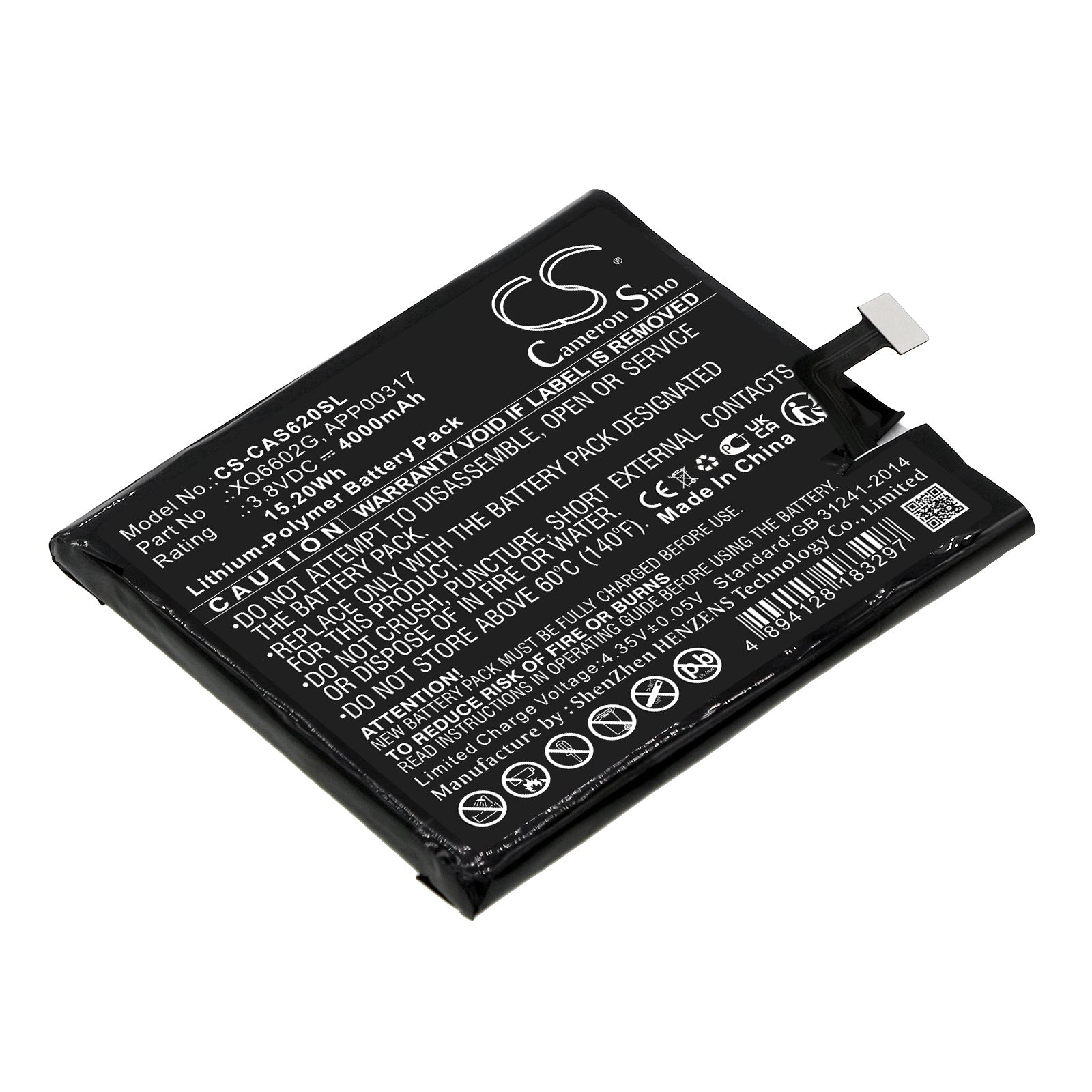 Li - Polymer, Mobile, SmartPhone Battery fits Cat S62, Caterpillar S62, 3.8V, 4000mAh - Batterybuyer.ca
