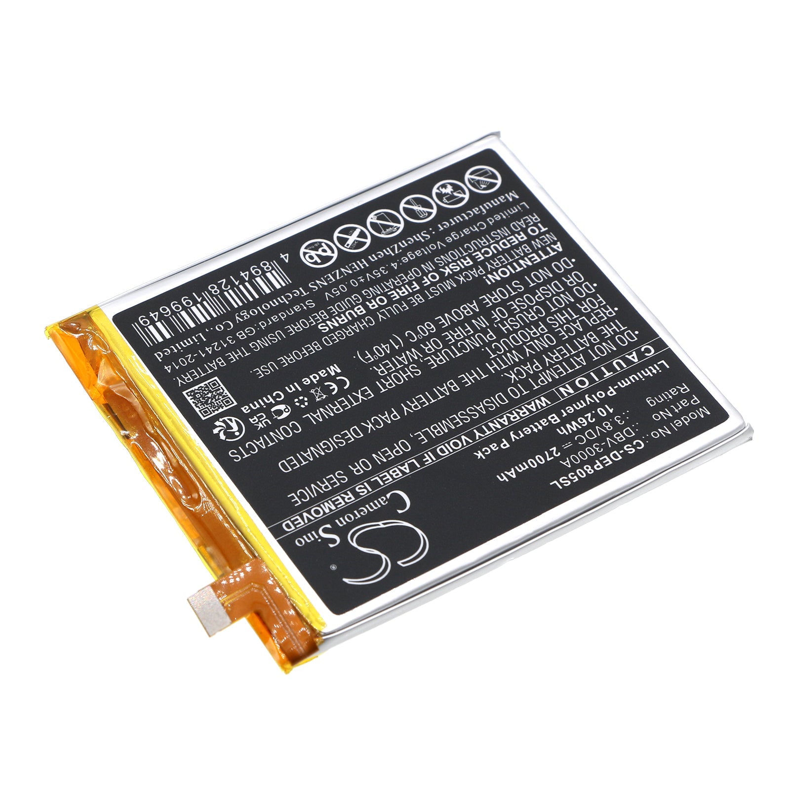 Li - Polymer, Mobile, SmartPhone Battery fits Doro 8050, Dbs - 0230, 3.8V, 2700mAh - Batterybuyer.ca