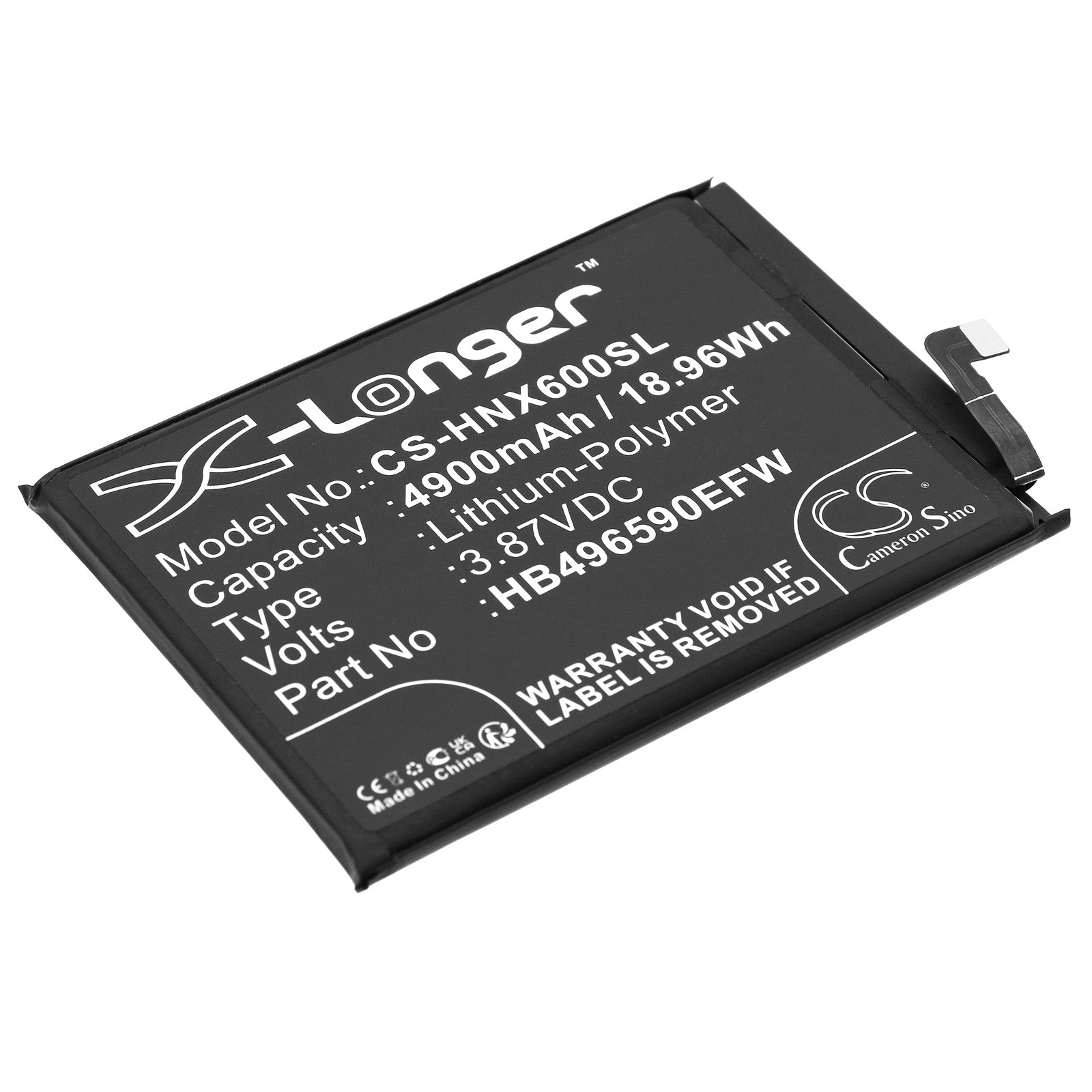 Li-Polymer, Mobile, SmartPhone Battery fits Honor 90 Lite 5g 2023, Changwan 20, 3.87V, 4900mAh Mobile, SmartPhone Cameron Sino Technology Limited