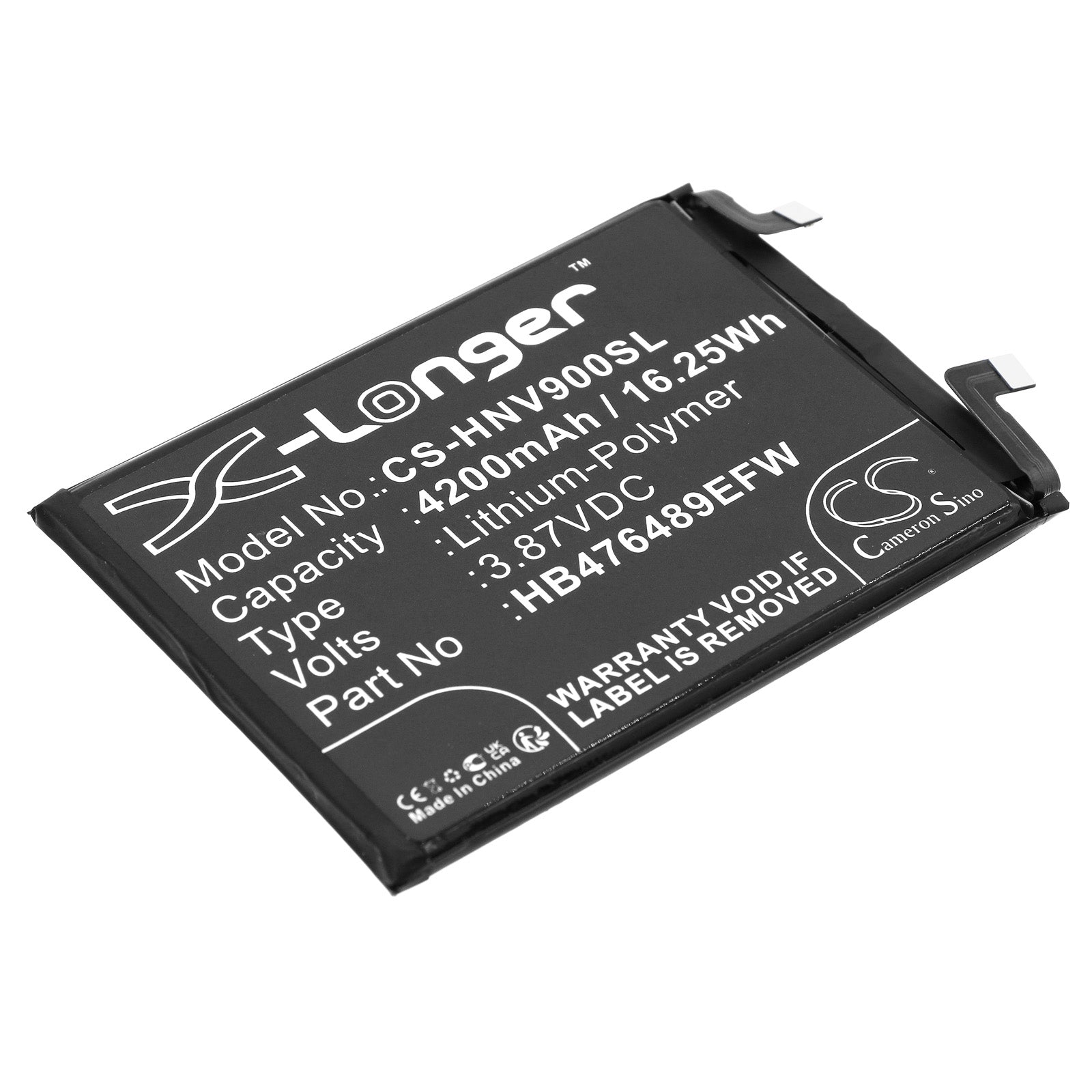 Li-Polymer, Mobile, SmartPhone Battery fits Honor Honor 50, Nova 60 Se, 3.87V, 4200mAh Mobile, SmartPhone Cameron Sino Technology Limited