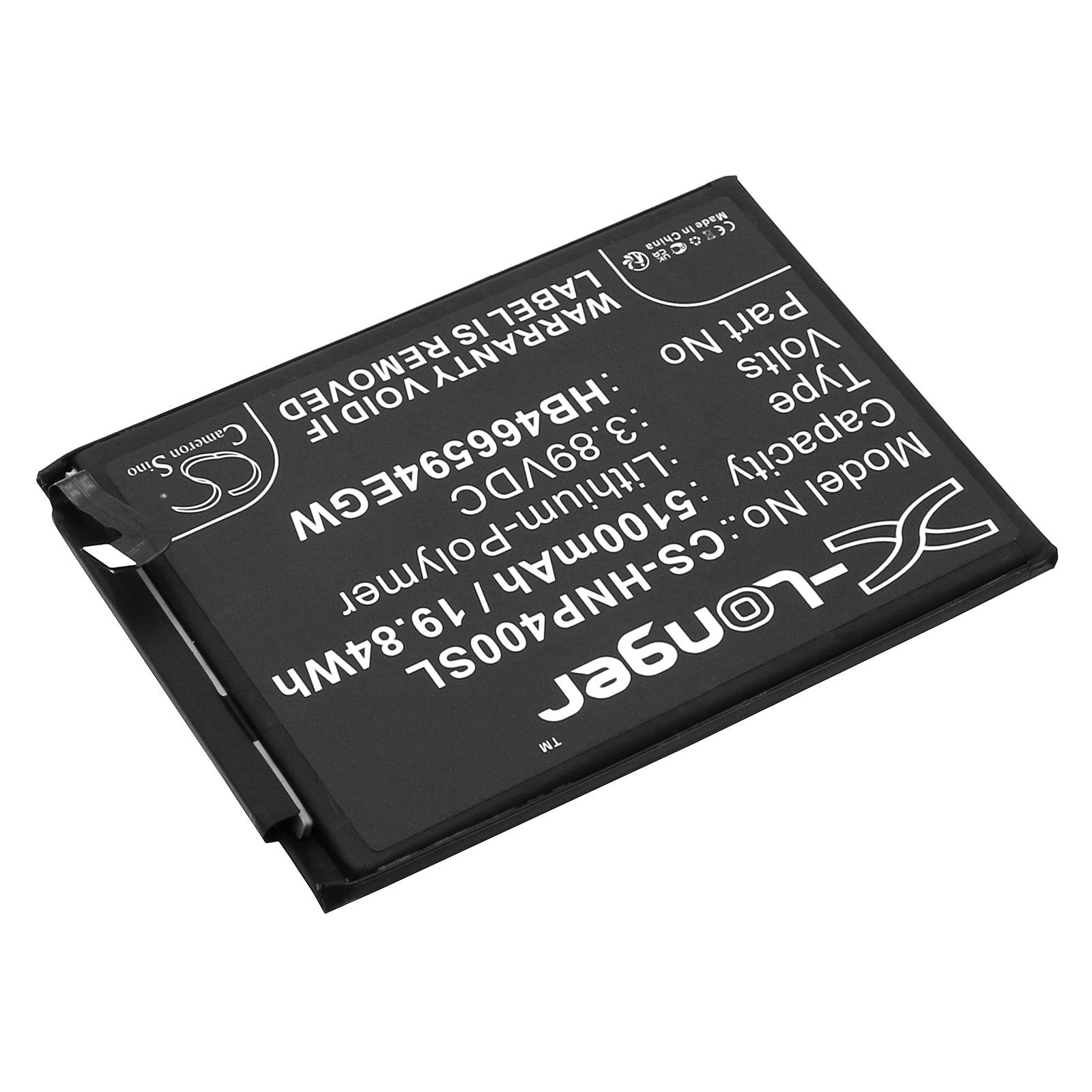 Li-Polymer, Mobile, SmartPhone Battery fits Honor Play 40, Wdy-an00, 3.89V, 5100mAh Mobile, SmartPhone Cameron Sino Technology Limited