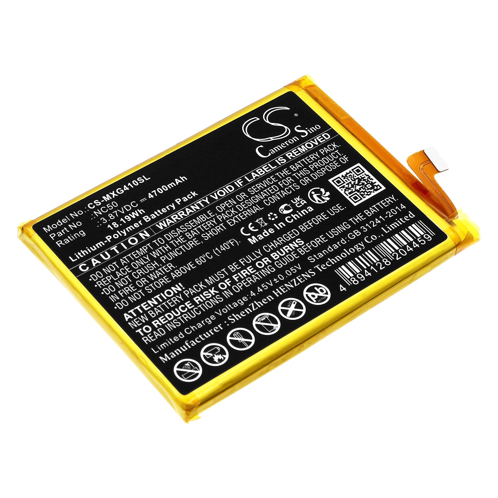 Li-Polymer, Mobile, SmartPhone Battery fits Motorola Moto G41, Xt2167, 3.87V, 4700mAh Mobile & SmartPhone Cameron Sino Technology Limited