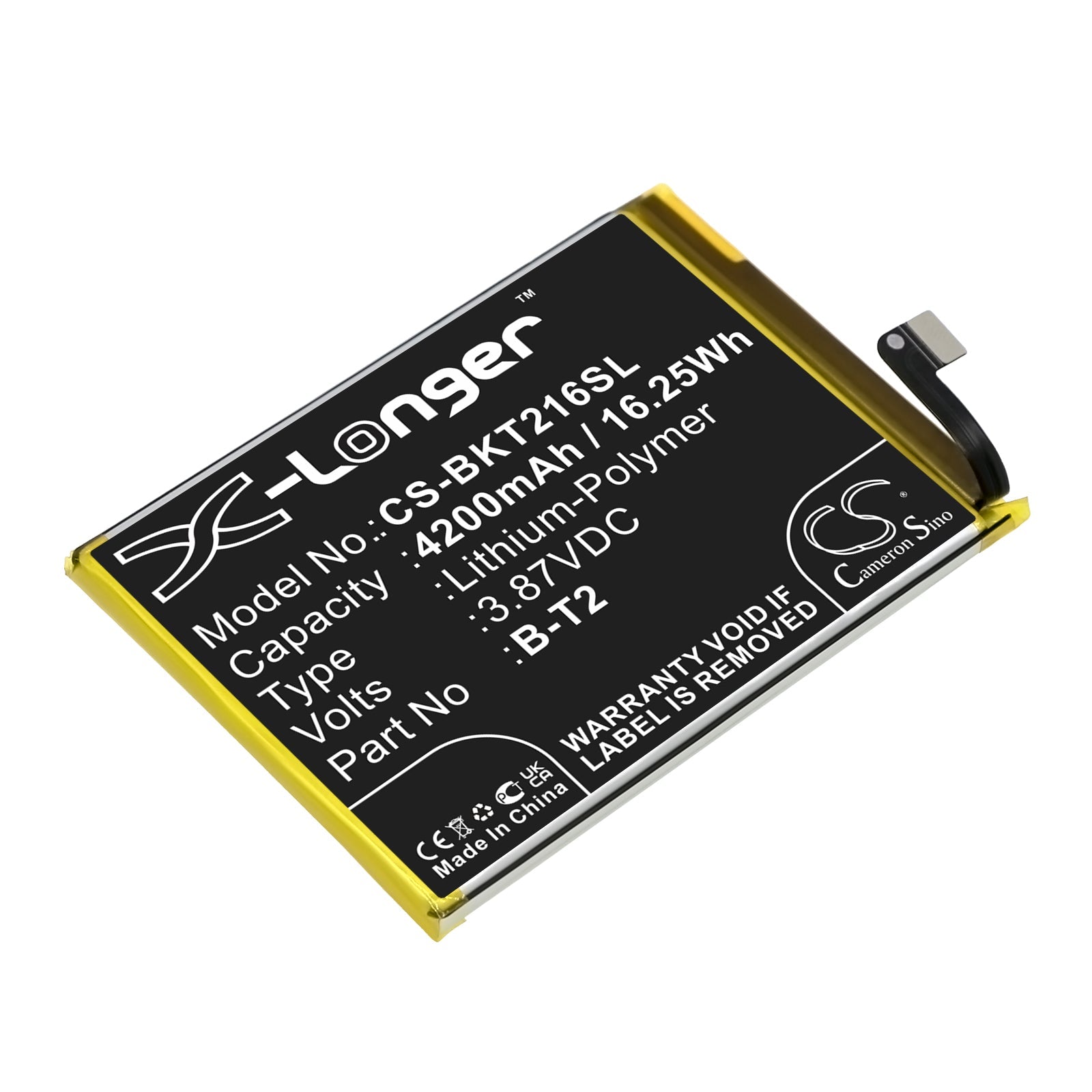 Li-Polymer, Mobile, SmartPhone Battery fits Vivo S12 Pro, S12 Pro 5g, 3.87V, 4200mAh Mobile, SmartPhone Cameron Sino Technology Limited