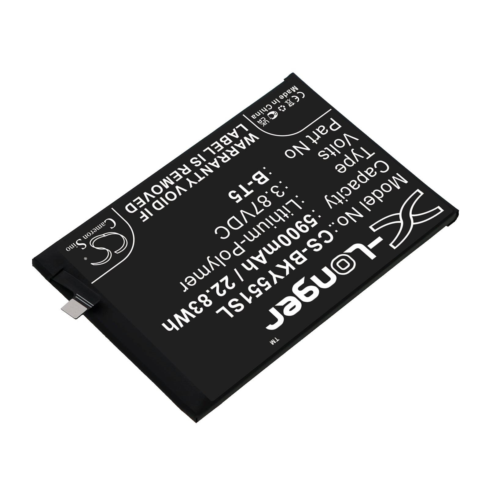 Li-Polymer, Mobile, SmartPhone Battery fits Vivo V2164a, Y55s, 3.87V, 5900mAh Mobile, SmartPhone Cameron Sino Technology Limited