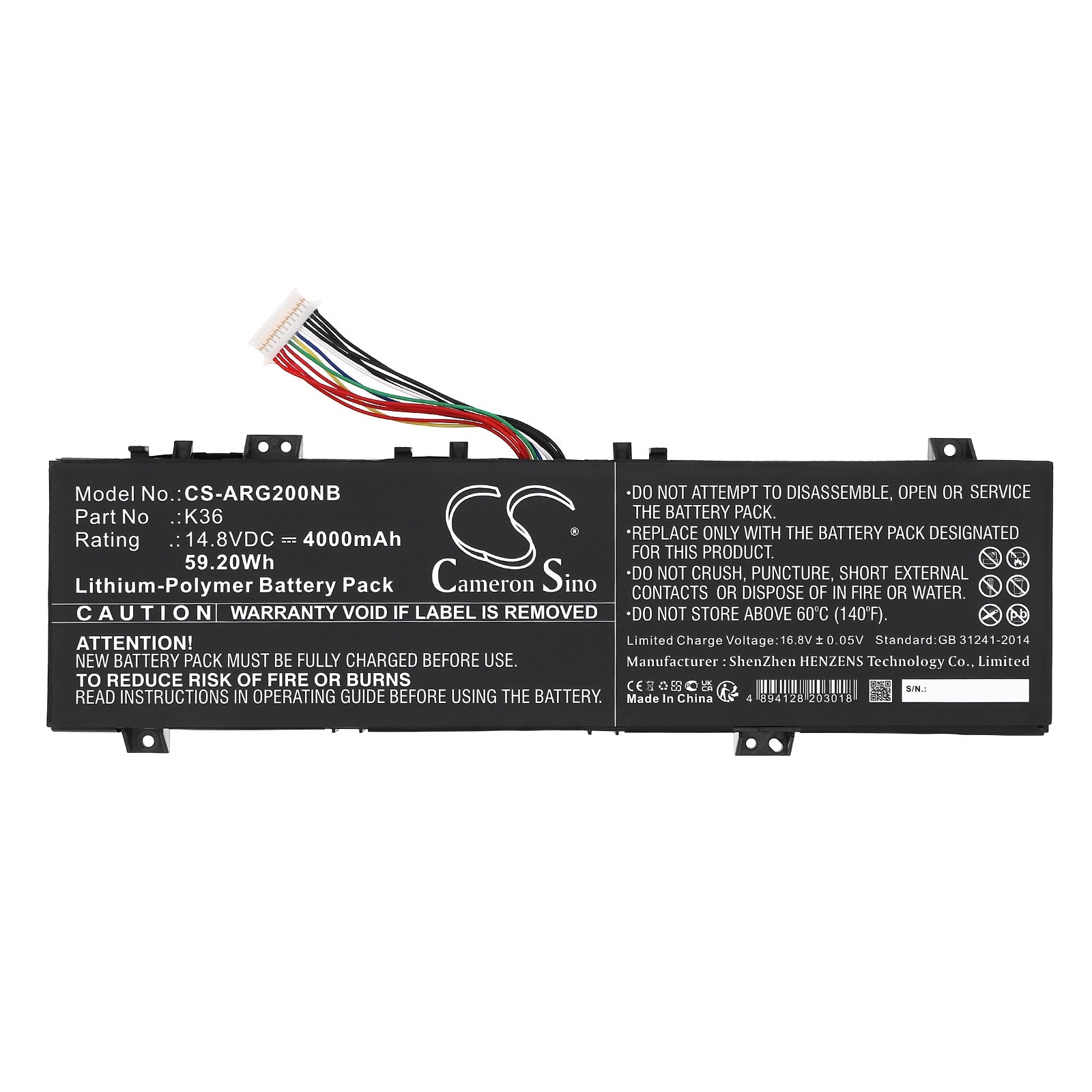 Li-Polymer, Notebook, Laptop Battery fits Bben G16, G16a, 14.8V, 4000mAh Notebook, Laptop Cameron Sino Technology Limited
