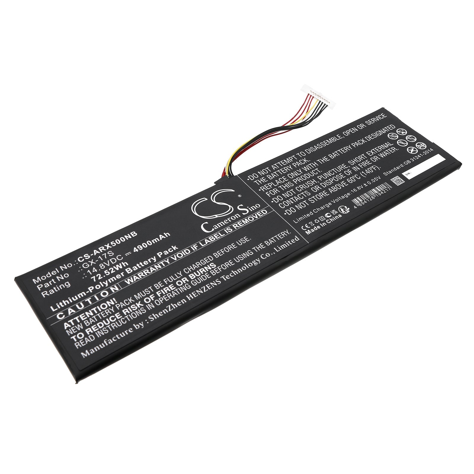 Li-Polymer, Notebook, Laptop Battery fits Gigabyte Aorus X3, Aorus X3 Plus V3, 14.8V, 4900mAh Notebook, Laptop Cameron Sino Technology Limited