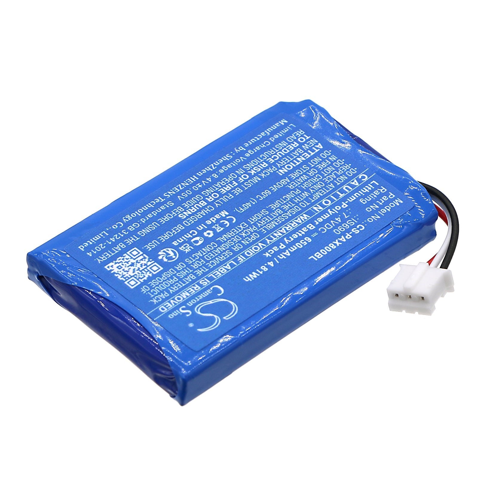 Li-Polymer, Payment Terminal Battery fits Pax Q80, 7.4V, 650mAh Payment Terminal Cameron Sino Technology Limited
