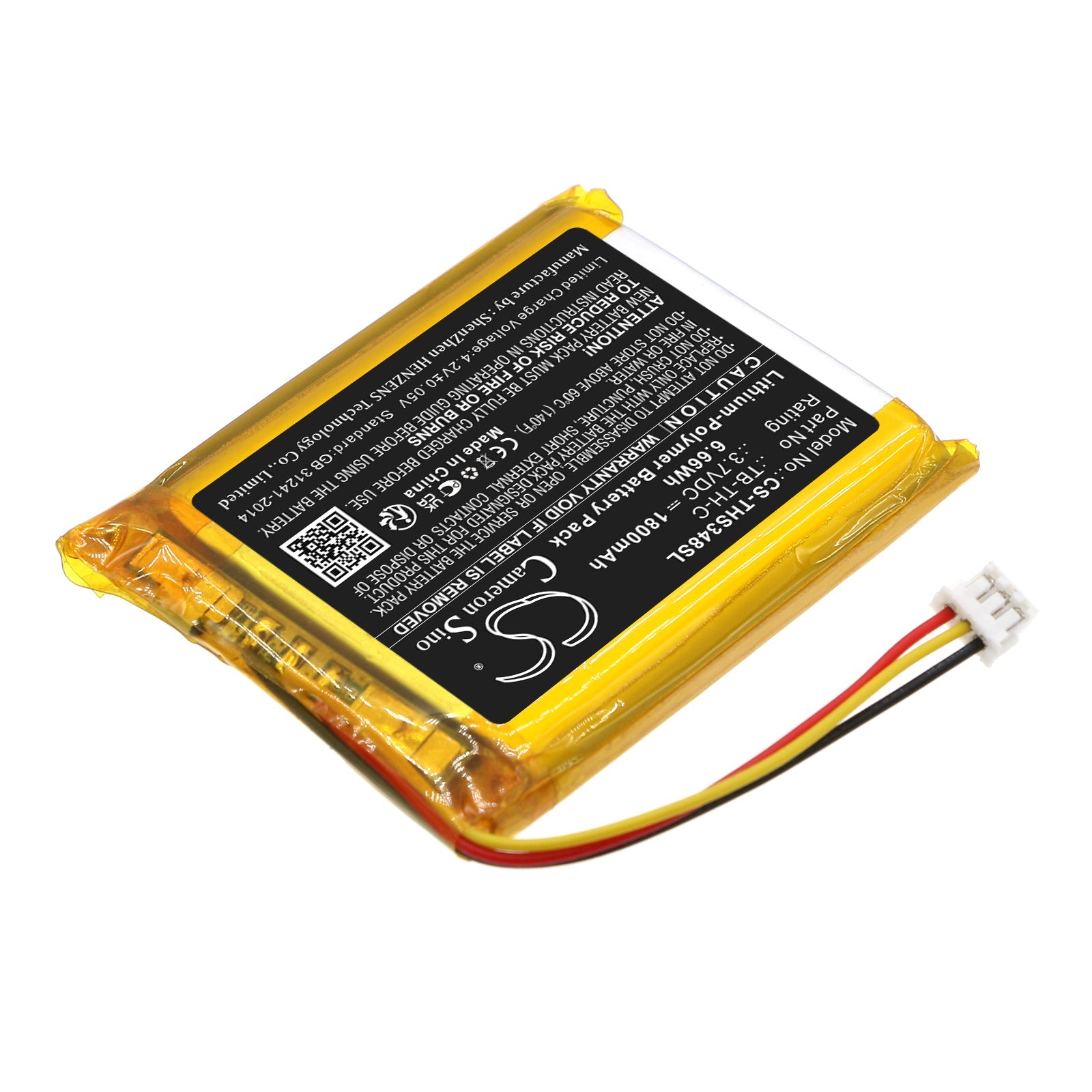 Li-Polymer, Personal Care Battery fits Therabody Smart Goggles, 3.7V, 1800mAh Personal Care Cameron Sino Technology Limited