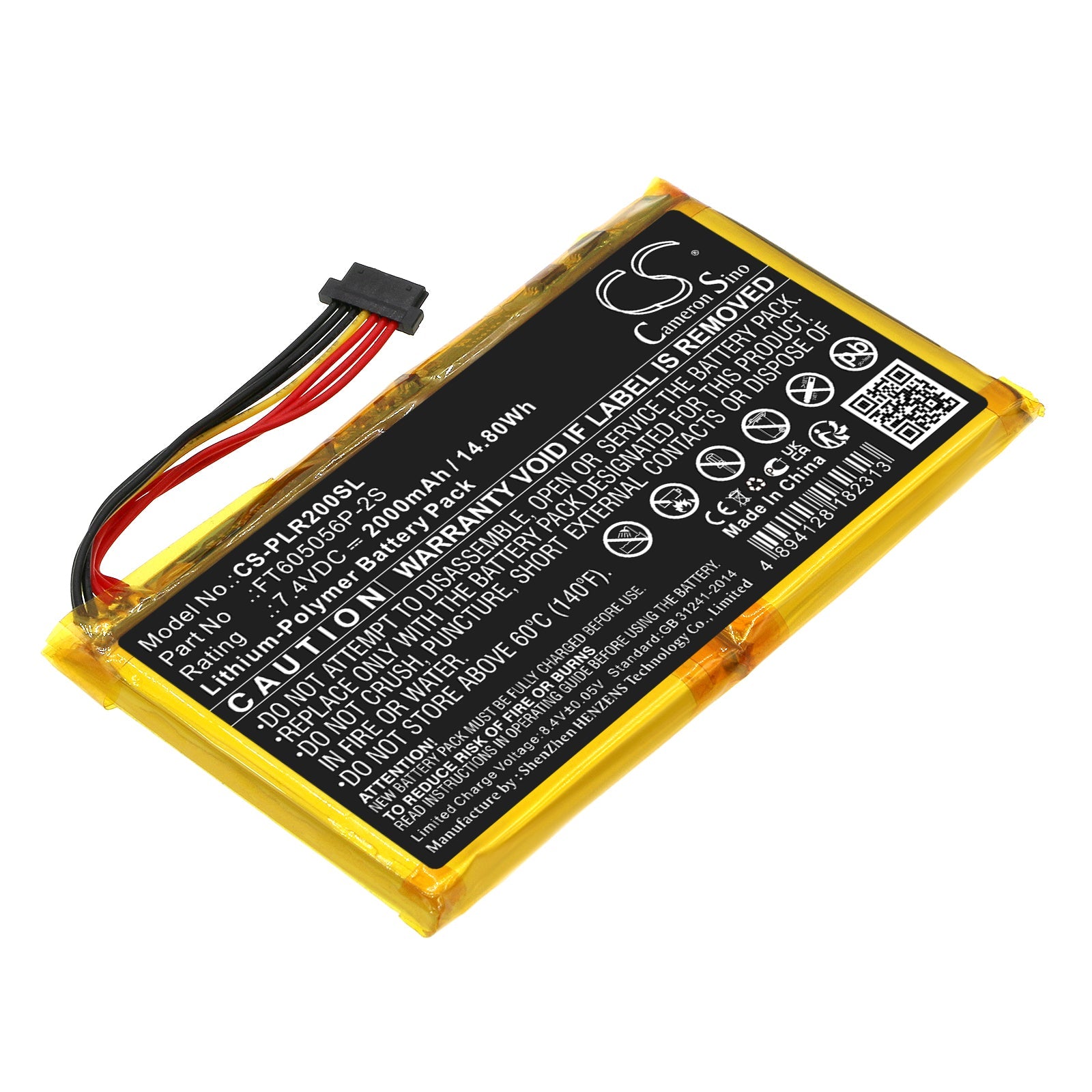 Li-Polymer, Photo Printer Battery fits Polaroid Polpol1pk, Pop, 7.4V, 2000mAh Photo Printer Cameron Sino Technology Limited