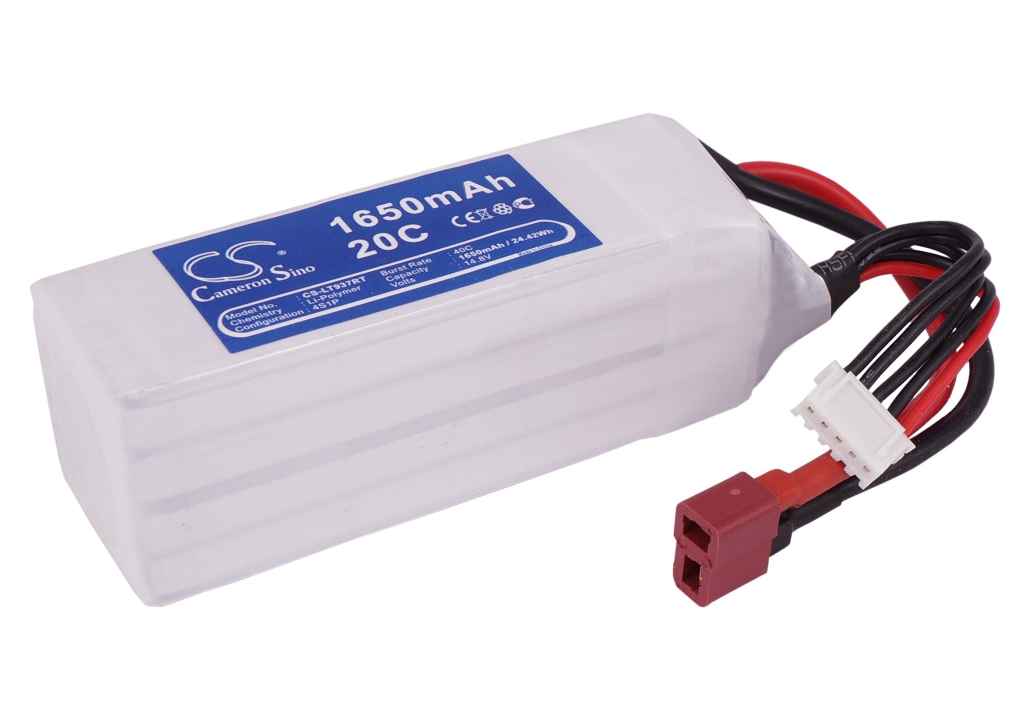 Li-Polymer, RC Battery fits Rc Cs-lt937rt, 14.8V, 1650mAh RC Cameron Sino Technology Limited
