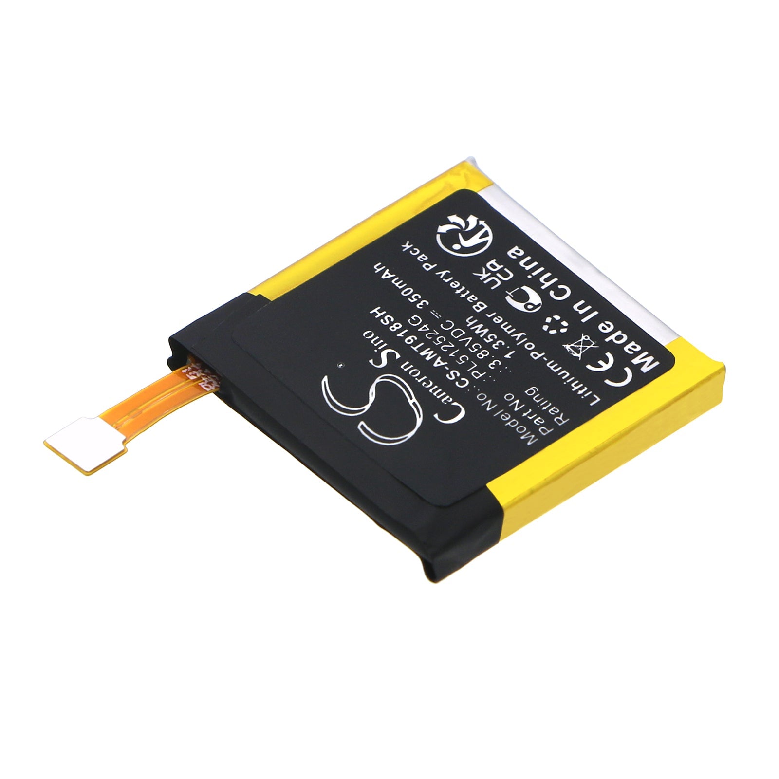 Li-Polymer, Smartwatch Battery fits Amazfit A1801, A1808, 3.85V, 350mAh Smartwatch Cameron Sino Technology Limited