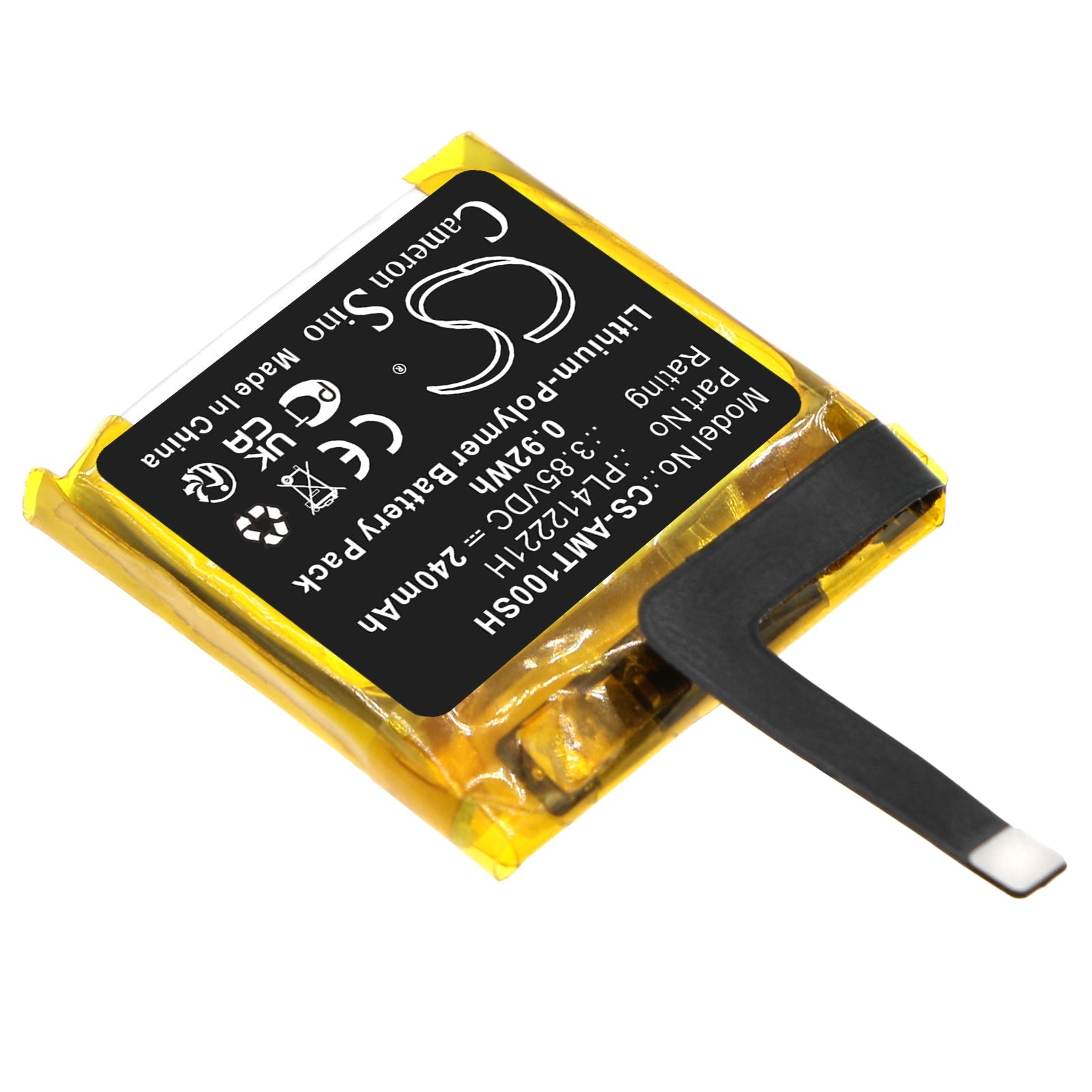 Li-Polymer, Smartwatch Battery fits Amazfit A1913, A1914, 3.85V, 240mAh Smartwatch Cameron Sino Technology Limited