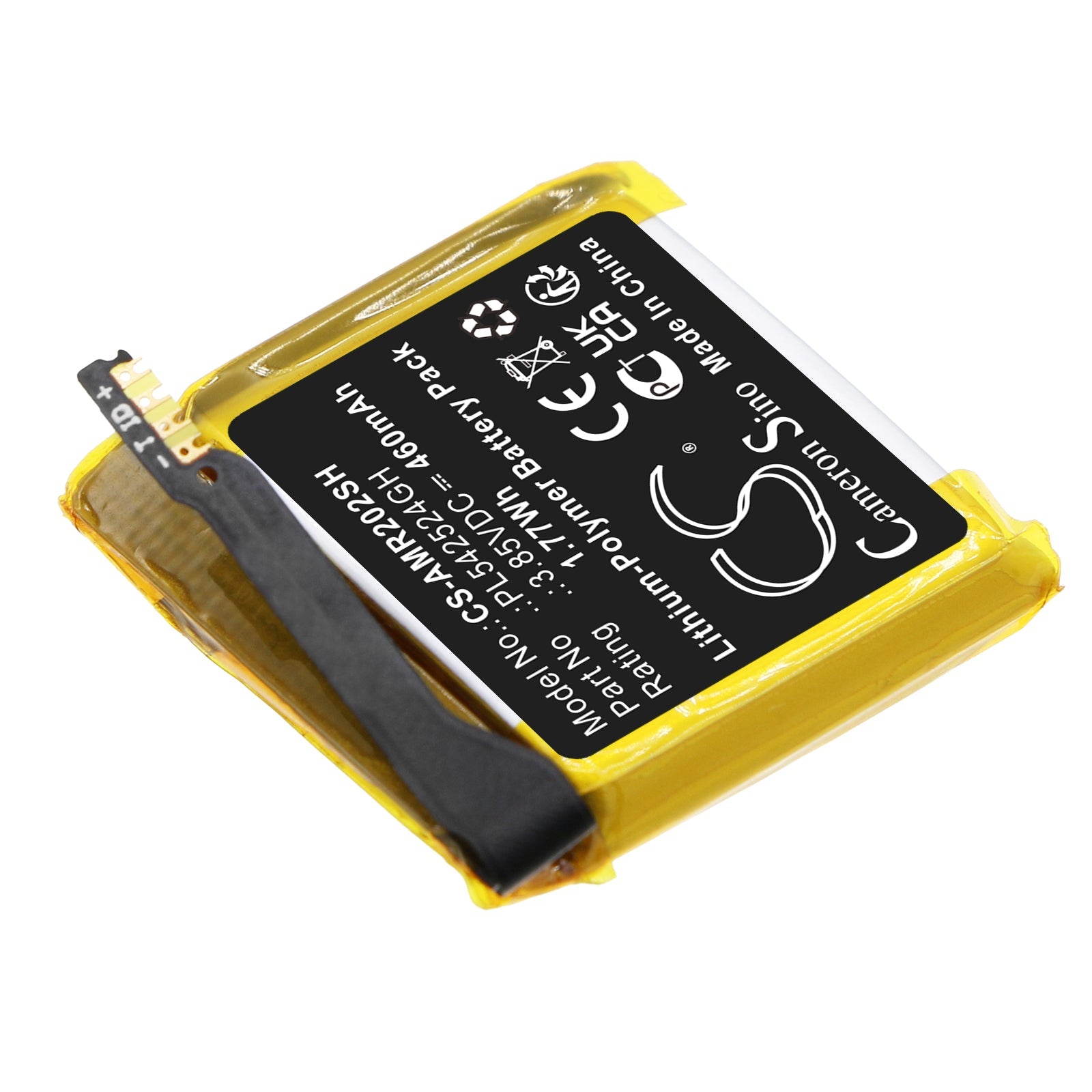 Li-Polymer, Smartwatch Battery fits Amazfit A2023, Gtr 2e, 3.85V, 460mAh Smartwatch Cameron Sino Technology Limited