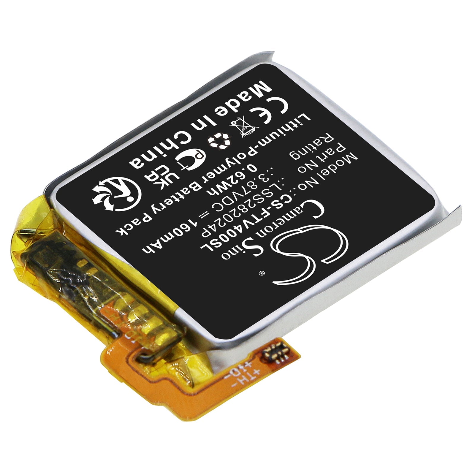 Li-Polymer, Smartwatch Battery fits Fitbit Versa 4, 3.87V, 160mAh Smartwatch Cameron Sino Technology Limited