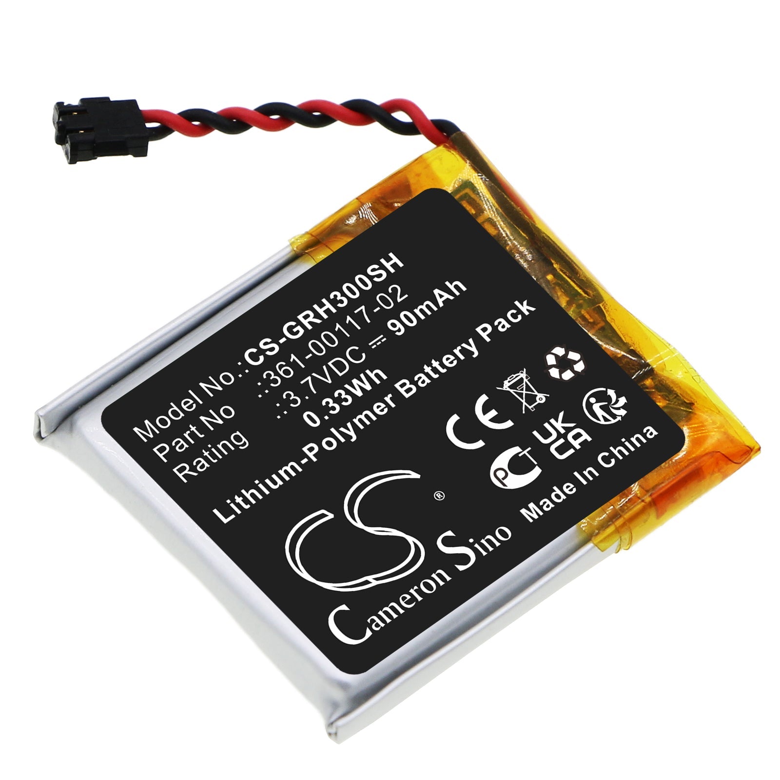 Li-Polymer, Smartwatch Battery fits Garmin Forerunner 30, 3.7V, 90mAh Smartwatch Cameron Sino Technology Limited